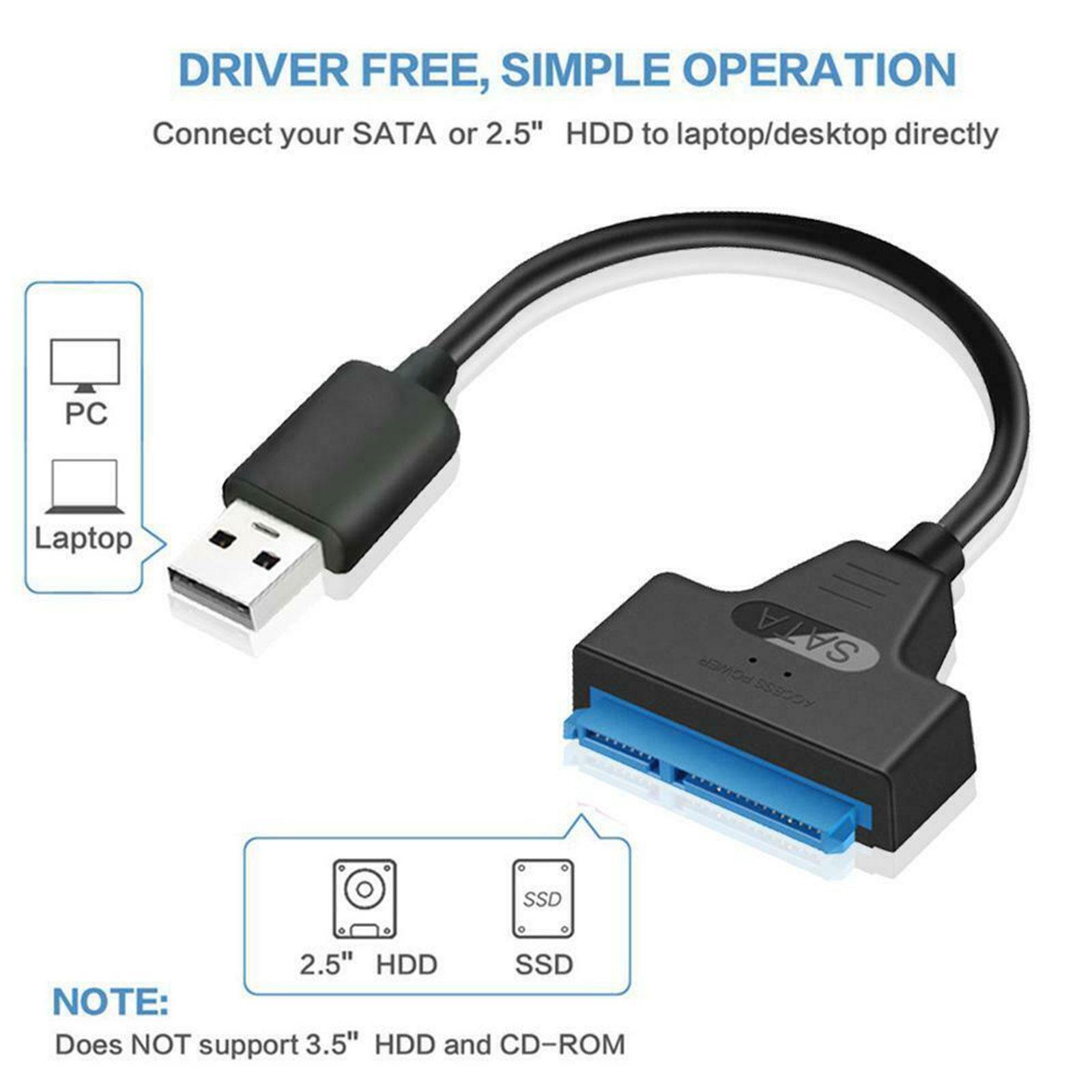 USB 3.0 to 2.5 SATA 3 Hard Drive 22 Pin Adapter Cable UASP Converter For SSD HDD
