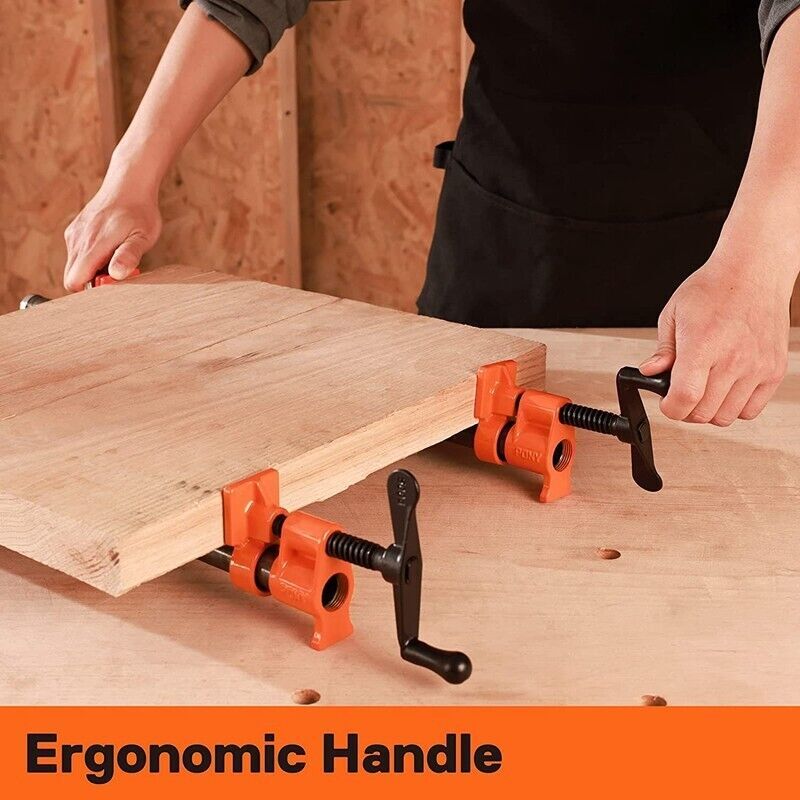 PONY 2-Pack 3/4 Inch Pipe Clamp Set 52 Wood Gluing Professional Steel Pipe Clamp