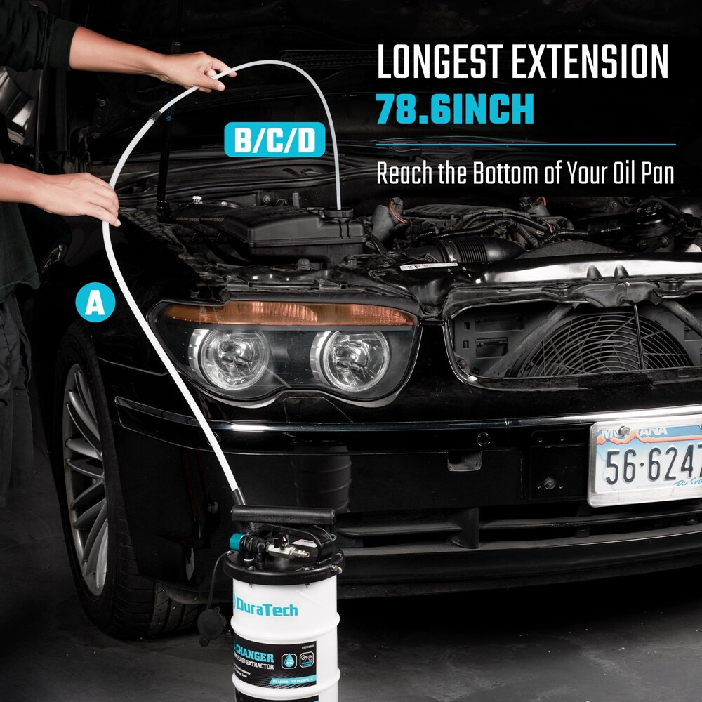 DURATECH 6.5L Oil Extractor Pump Pneumatic/Manual Oil Change Fluid Extractor USA