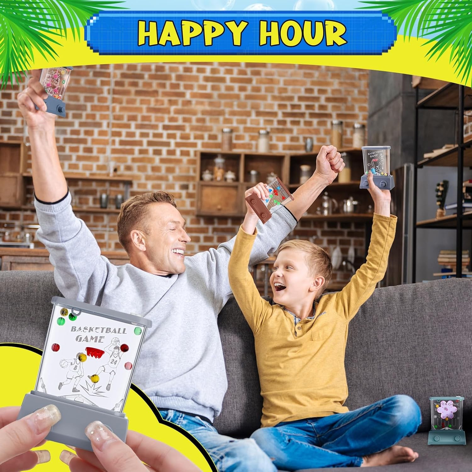 4 Pcs Water Ring Toss Game - Handheld Basketball Fun for Adults - Beach...