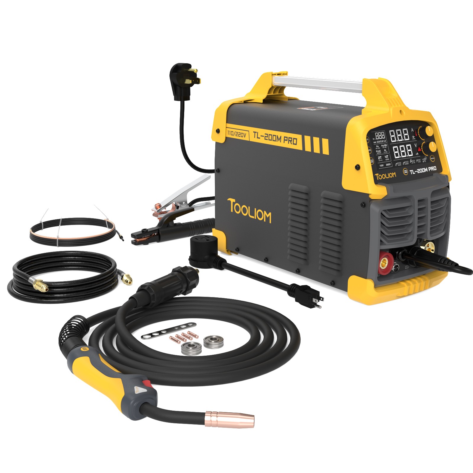 5in1 200A MIG Aluminum Welder MIG/Flux MIG/Lift TIG/Stick/Spool Gun 110/220V