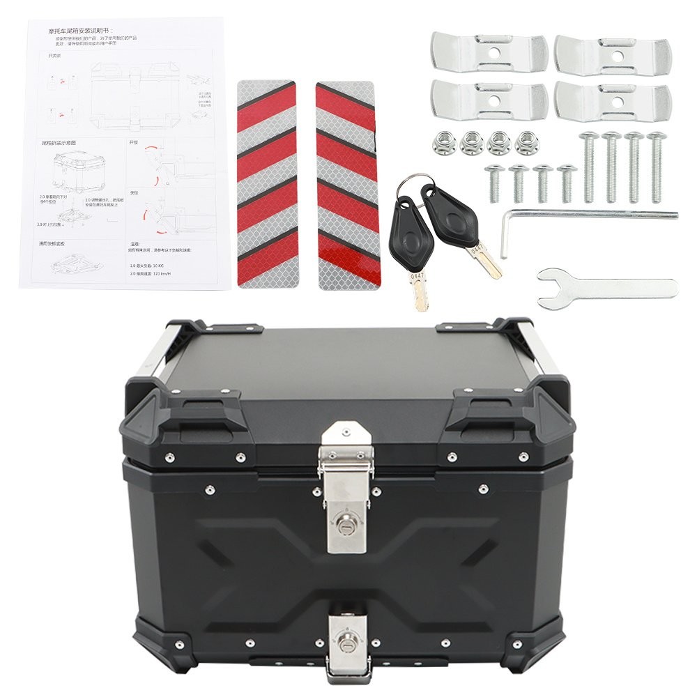 Motorcycle 36L Side Case Hard Saddlebag + 55L Top Case Tail Box Luggage New