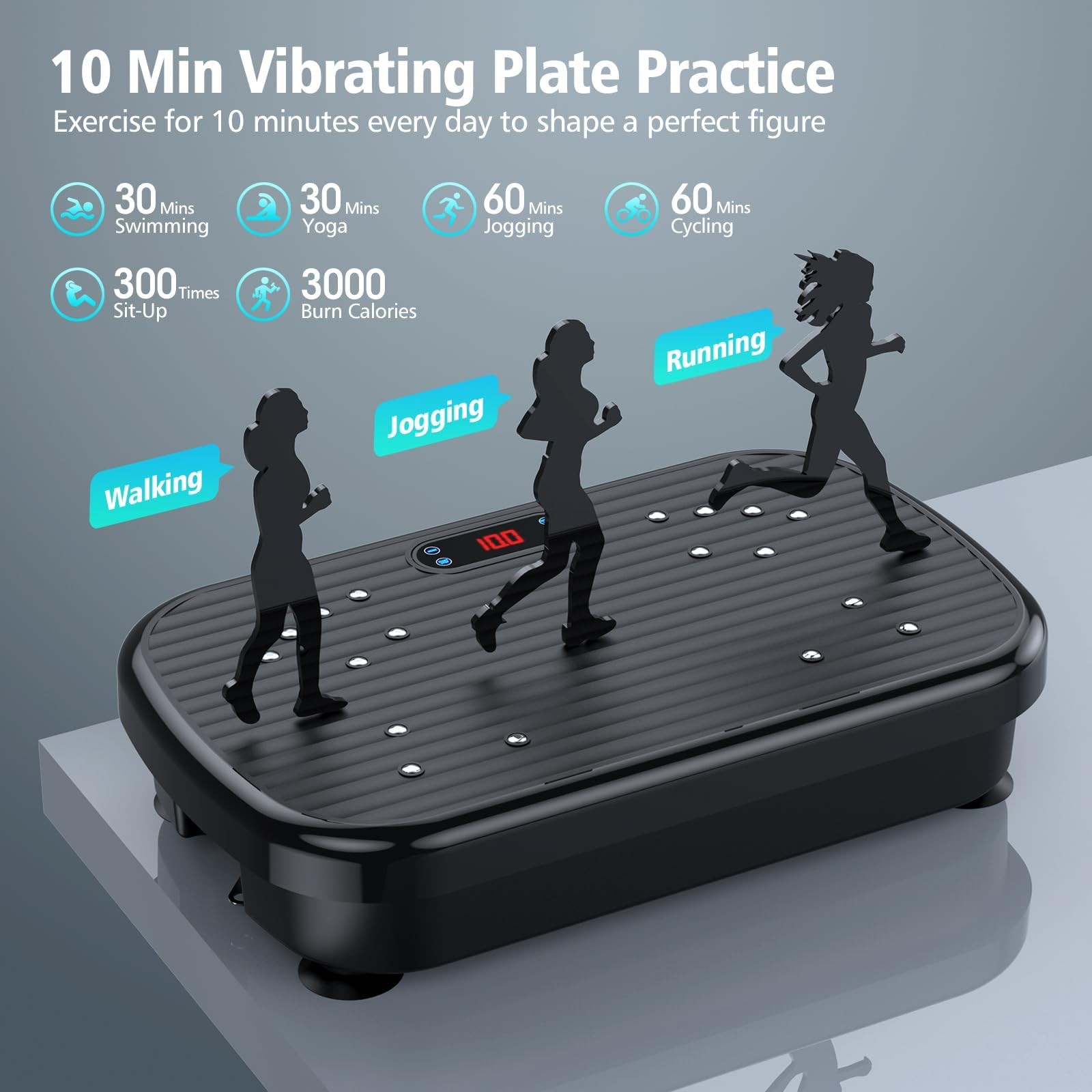 Vibration Plate Exercise Machine, Vibration Plate for Lymphatic Drainage 330 ...