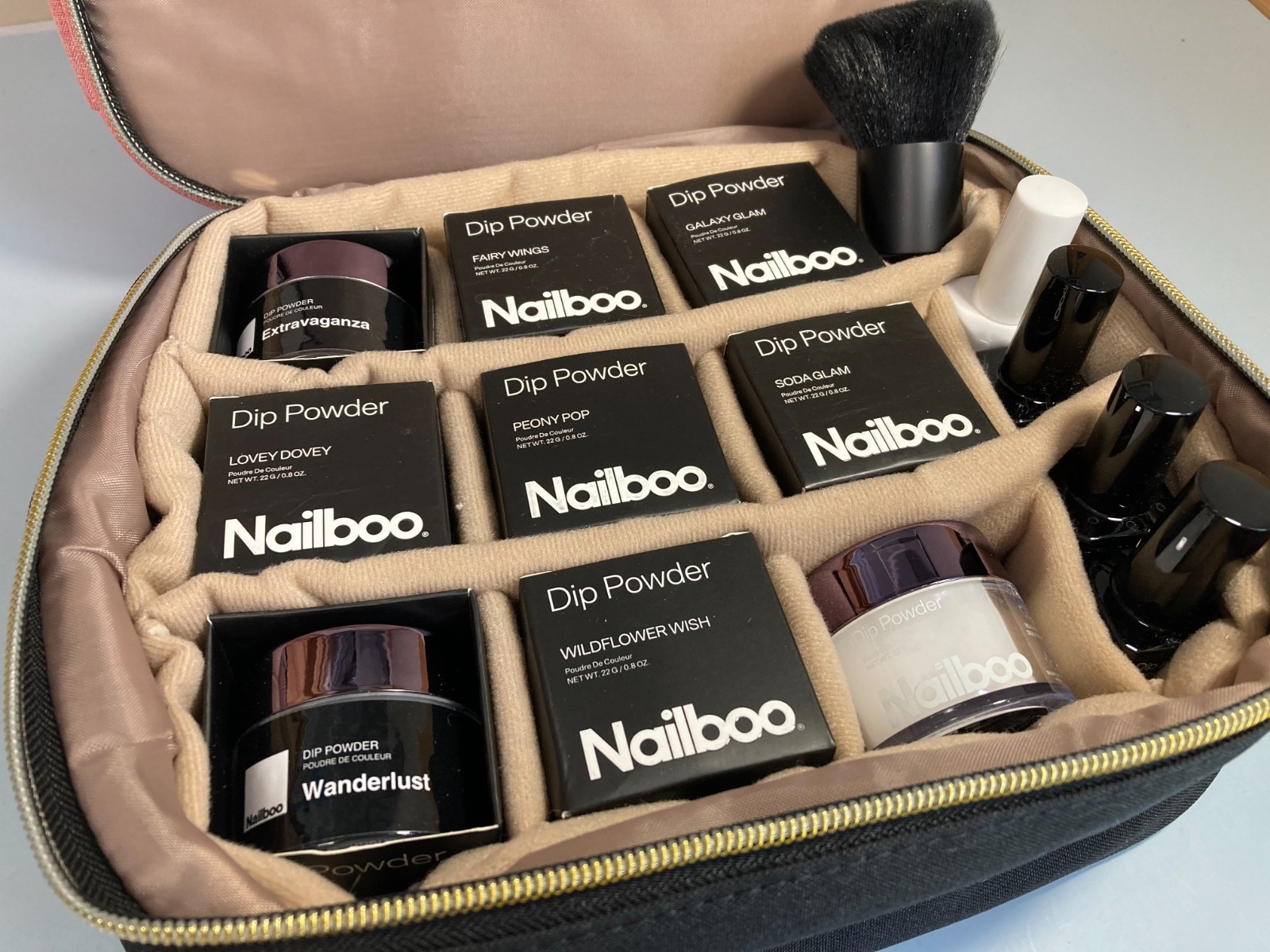 Nail Dip Organizer Case for 9 Dip Jars & All Tools Custom Storage/Travel Bag NEW