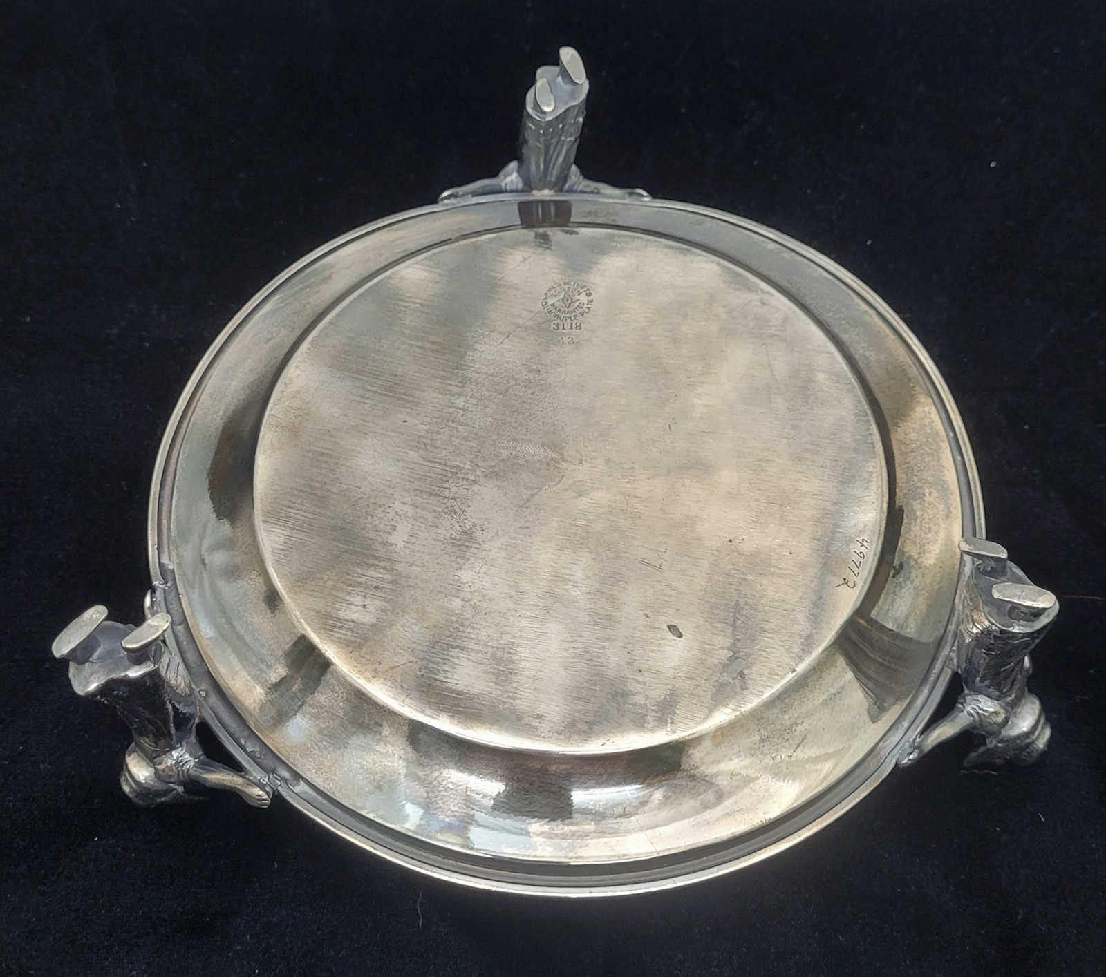 Kate Greenaway James Tufts Quad Plate Figural Girls Holding Calling Card Tray