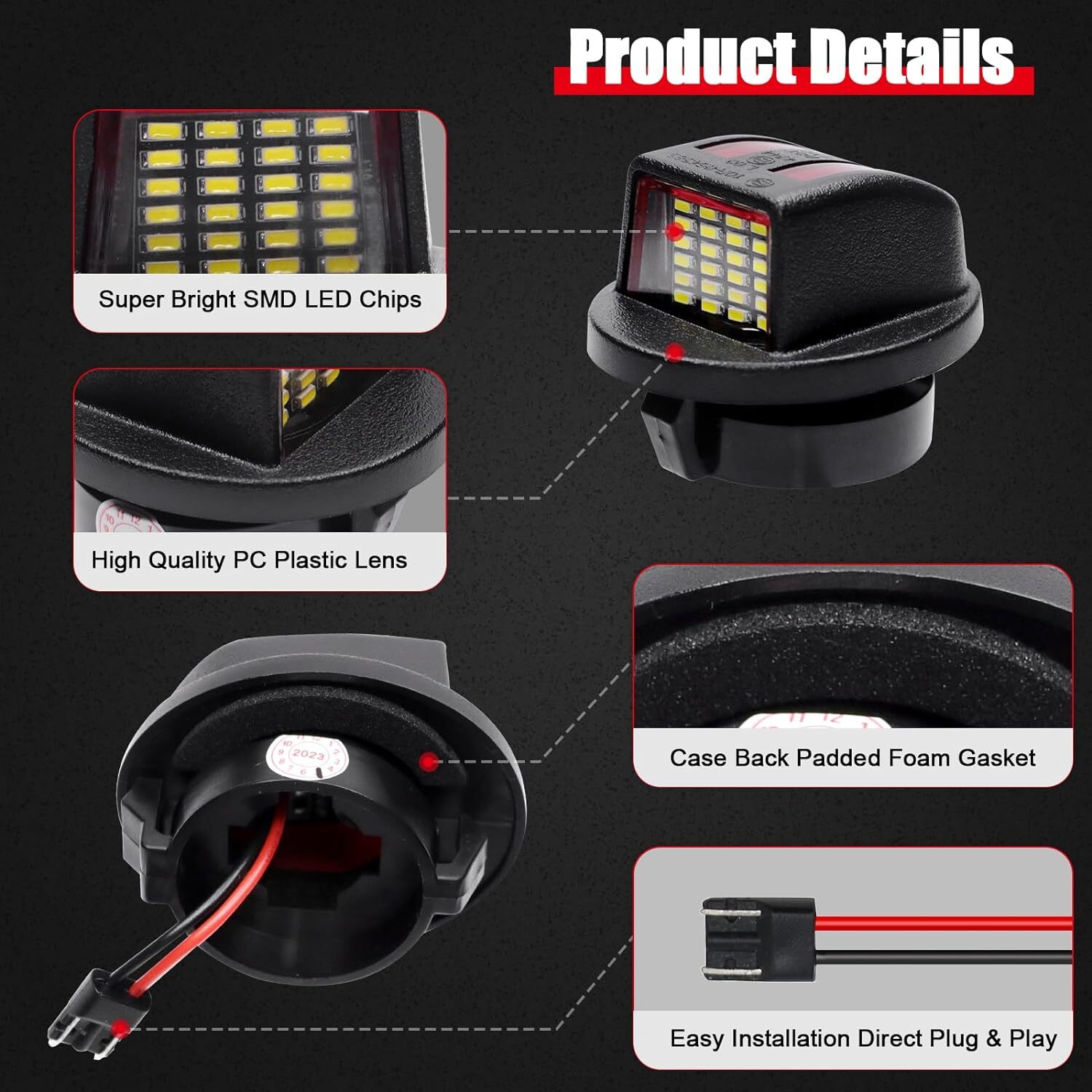 LED License Plate Light Rear Bumper Tag Assembly Lamp For Ford F150 F250 F350 2X