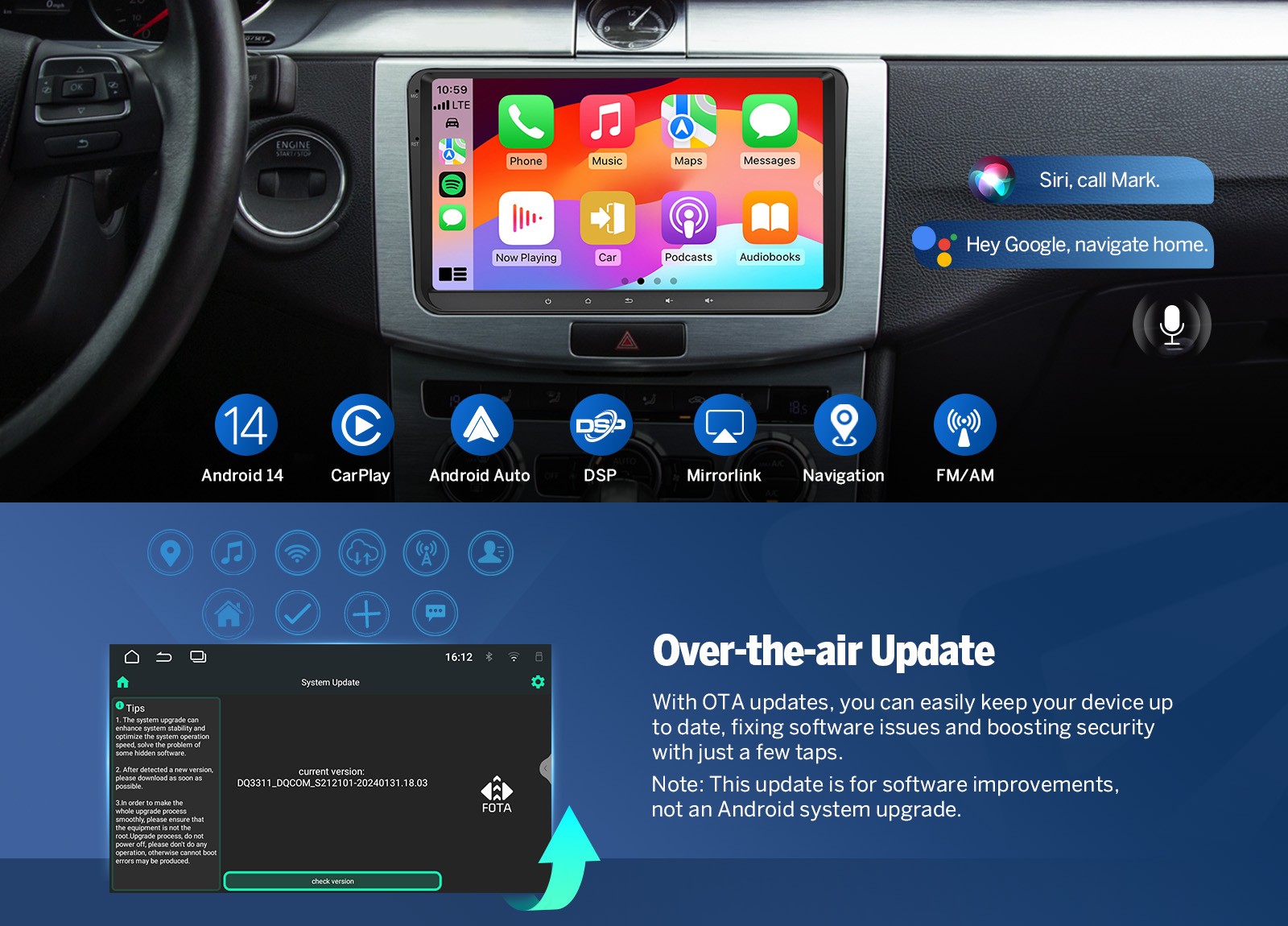 CAM+OBD+9" IPS Android 14 for VW Golf MK6 GTI 2009-2013 CarPlay Car Stereo Radio