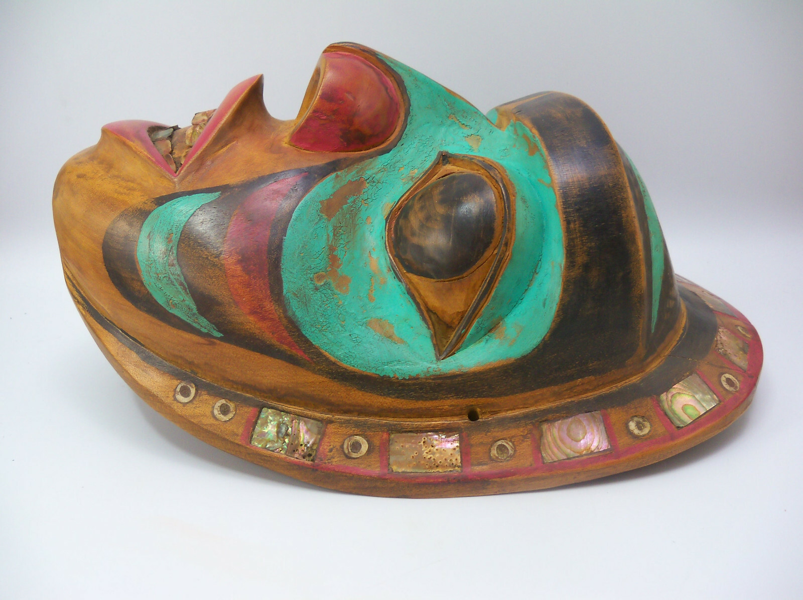 Pacific Northwest Tlingit Haida Bella Coola Native American Abalone Mask