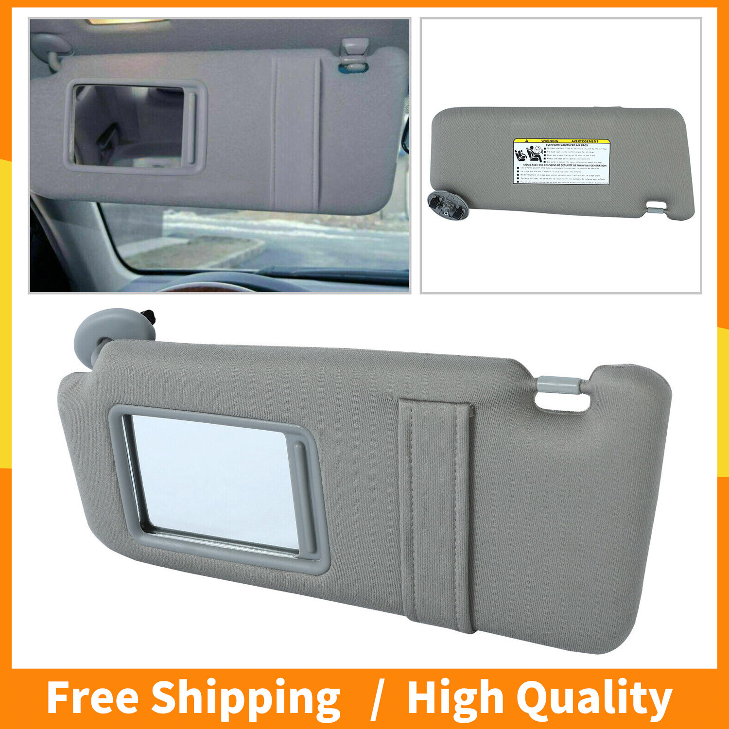 Gray Sun Visor for Toyota Camry 2007-2011 Driver Side w/ Sunroof