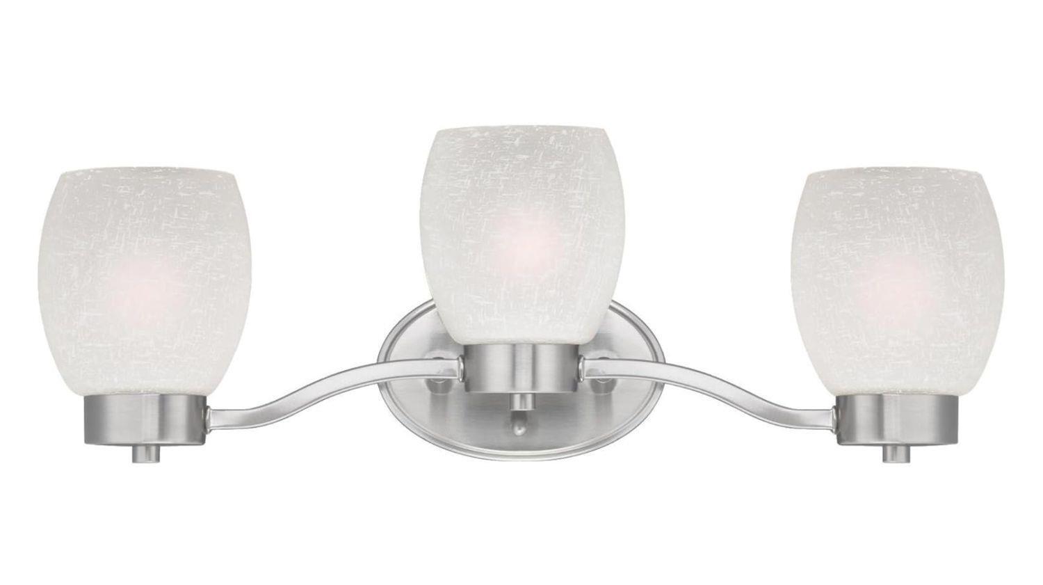 Westinghouse 63411 Karah 3-LIGHT VANITY WALL FIXTURE Brushed Nickel