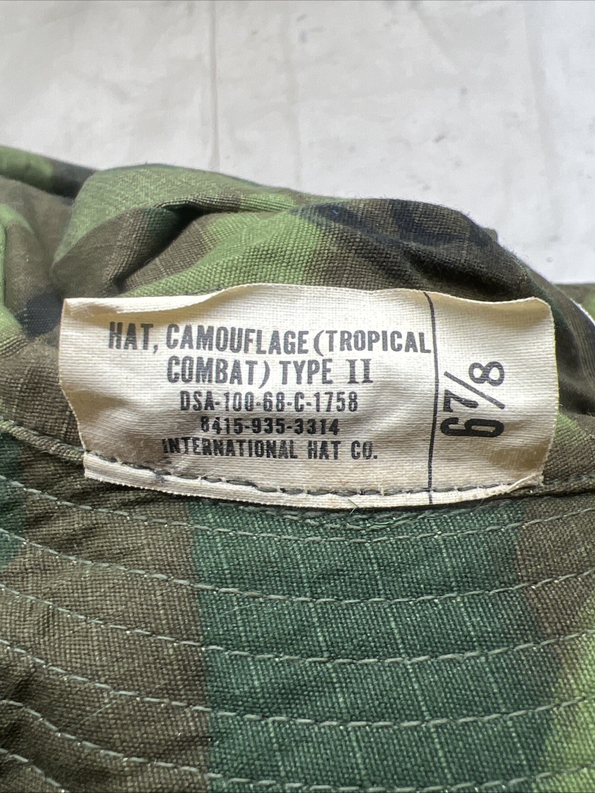 Vietnam War US Erdl Camo Boonie Hat Size 6 7/8 1968 Dated (FF241