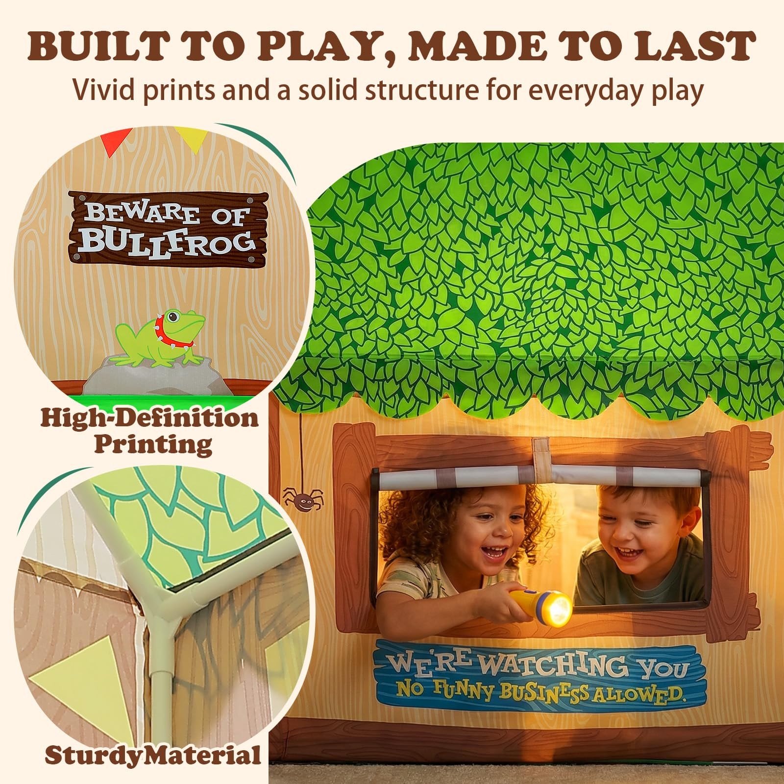 SweHouse Kids Play Tent Indoor Clubhouse Tent for Toddler with Roll-up Door ...