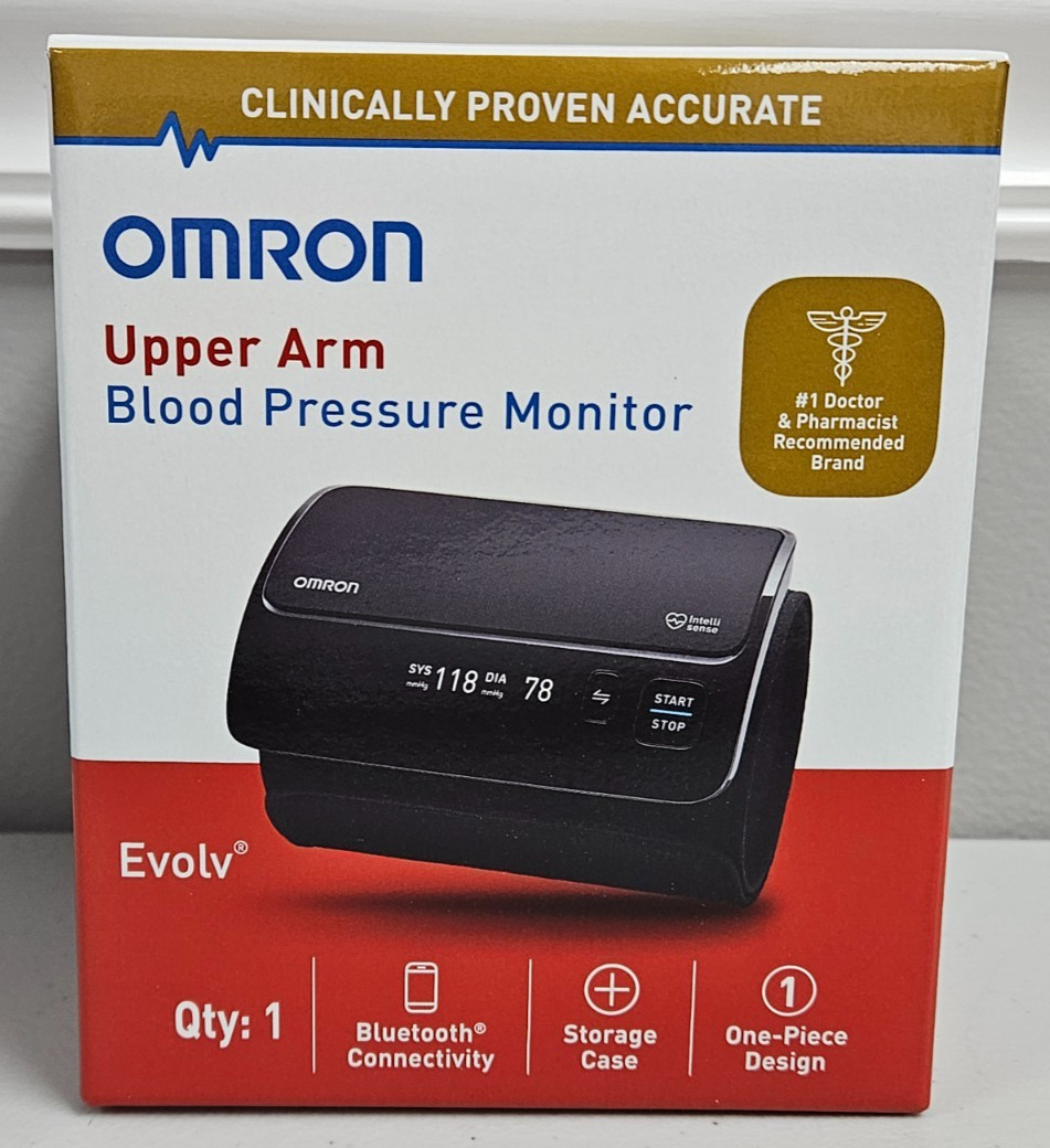 NEW OMRON Evolv HEM-7600T Upper Arm Blood Pressure Monitor + Case Bluetooth