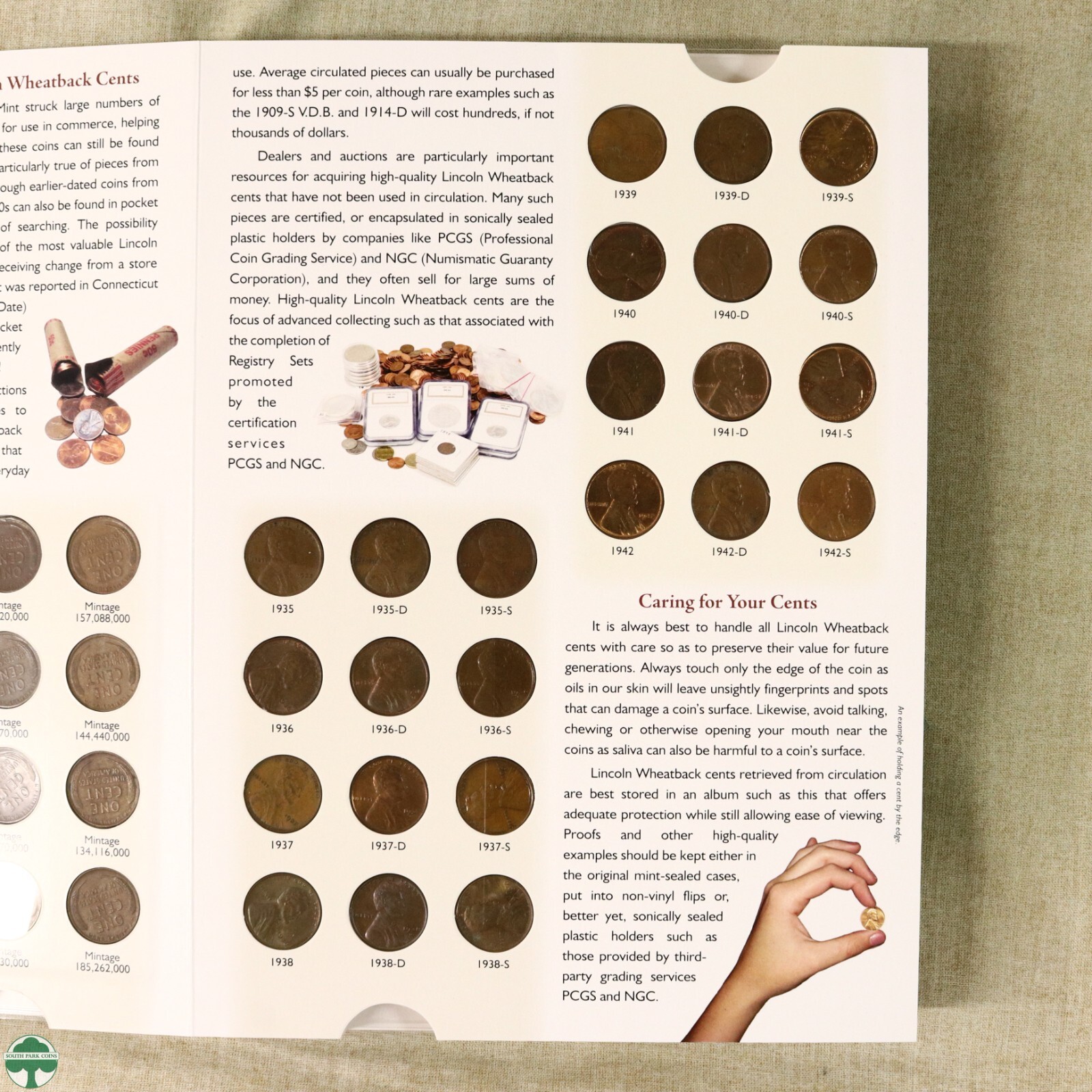 1909-1958 Lincoln Wheat Cent Coin album filled VF/UNC Excluding Five Coins