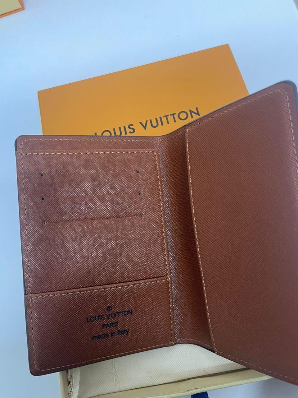 LV Louis Vuitton Pocket Organizer Monogram Eclipse Brown