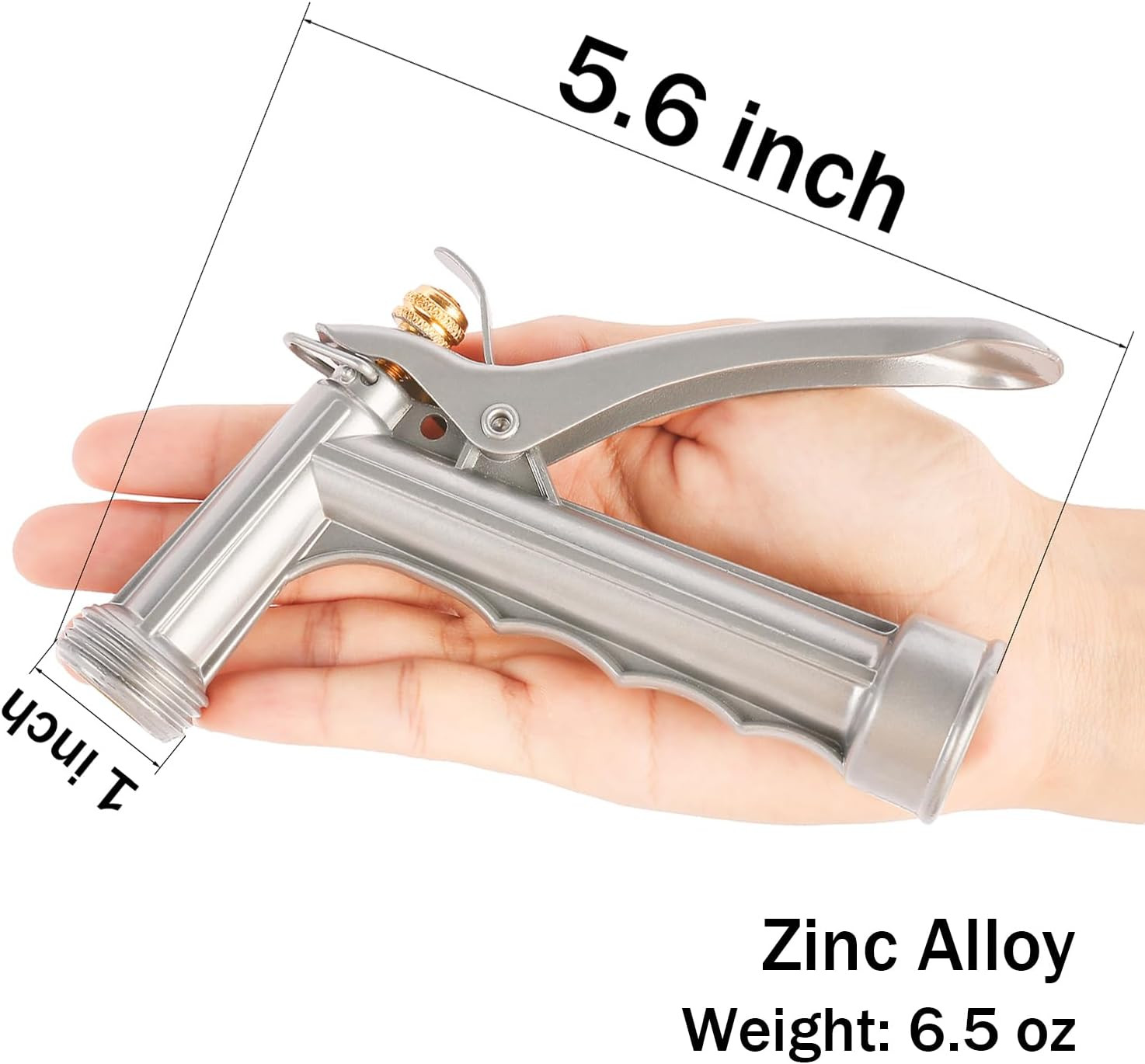 2-Pack Zinc Metal Garden Hose Nozzle, Adjustable Spray