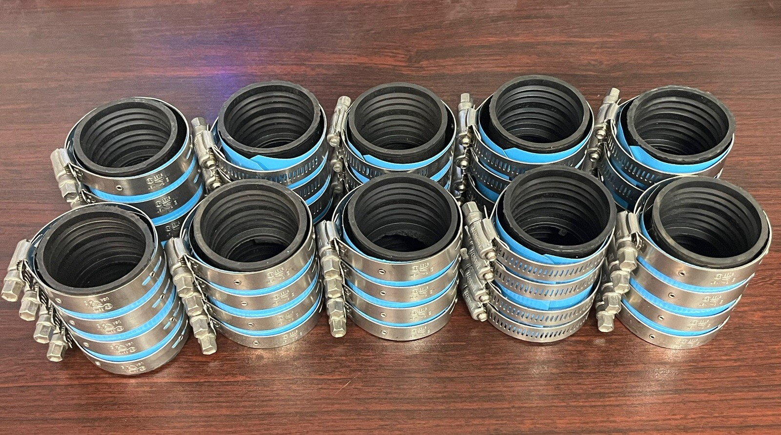 (10 PCS) 1-1/2" Stainless Steel Heavy Weight No-Hub Couplings, MADE IN USA