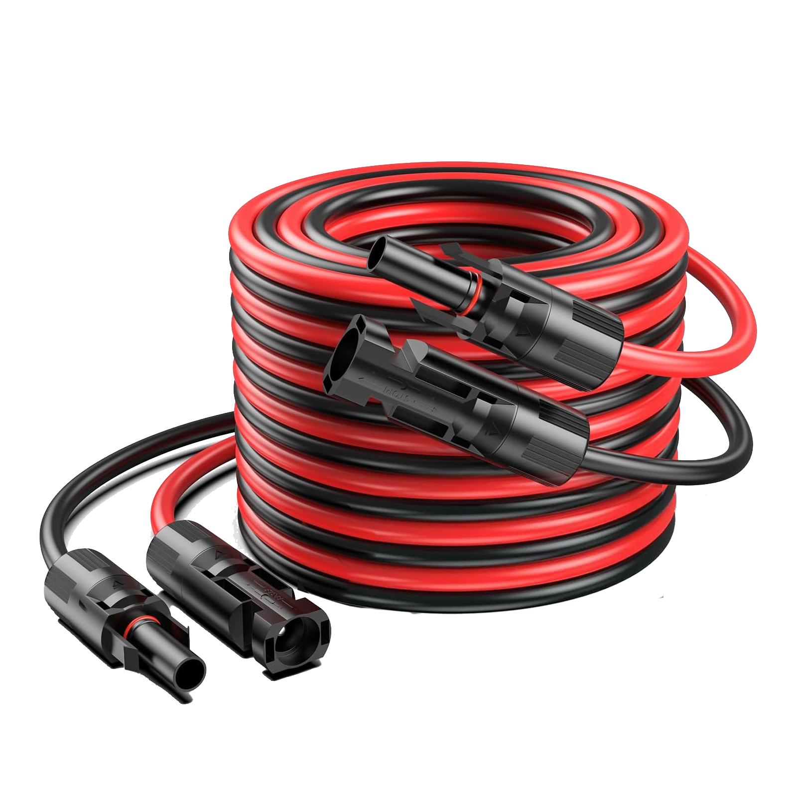 10 AWG Solar Panel Extension PV Cable Wire Solar Connectors Pair Black Red 6mm²