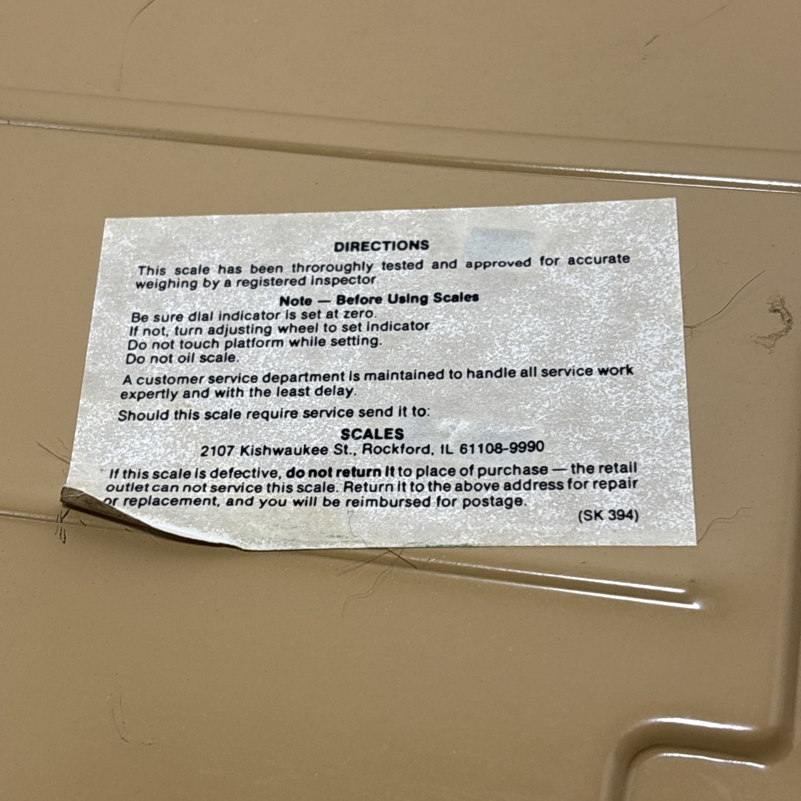 VTG Counselor Oval Bubble Viewer Bathroom Scale Mid Century Modern Rattan - USA