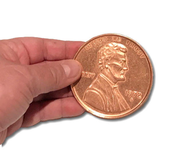 METAL JUMBO 3" LINCOLN PENNY COIN Finale for Misers Dream Magic Prop Big 1 Cent