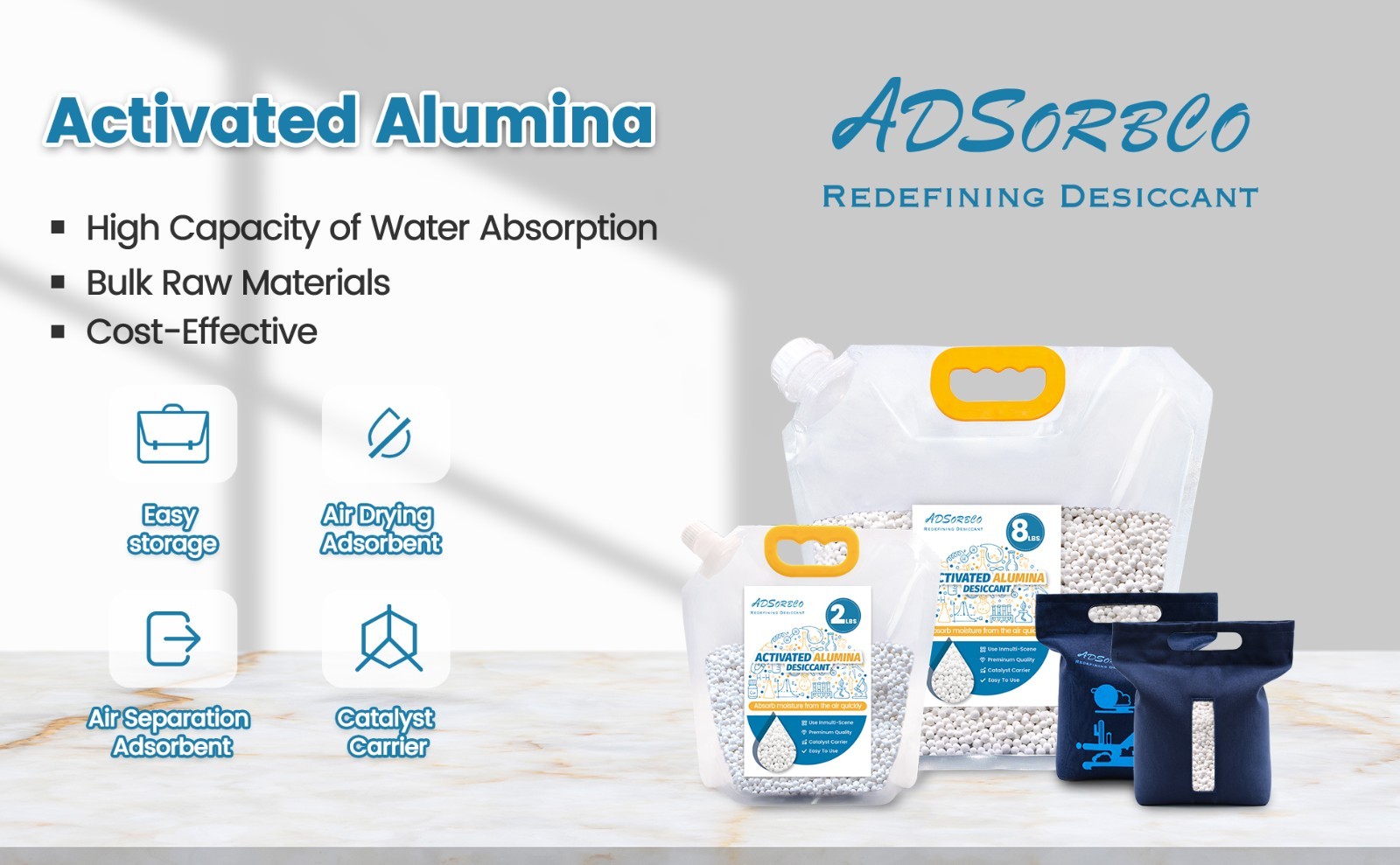 8 LBS Adsorbco Activated Alumina Desiccant with 2 bags