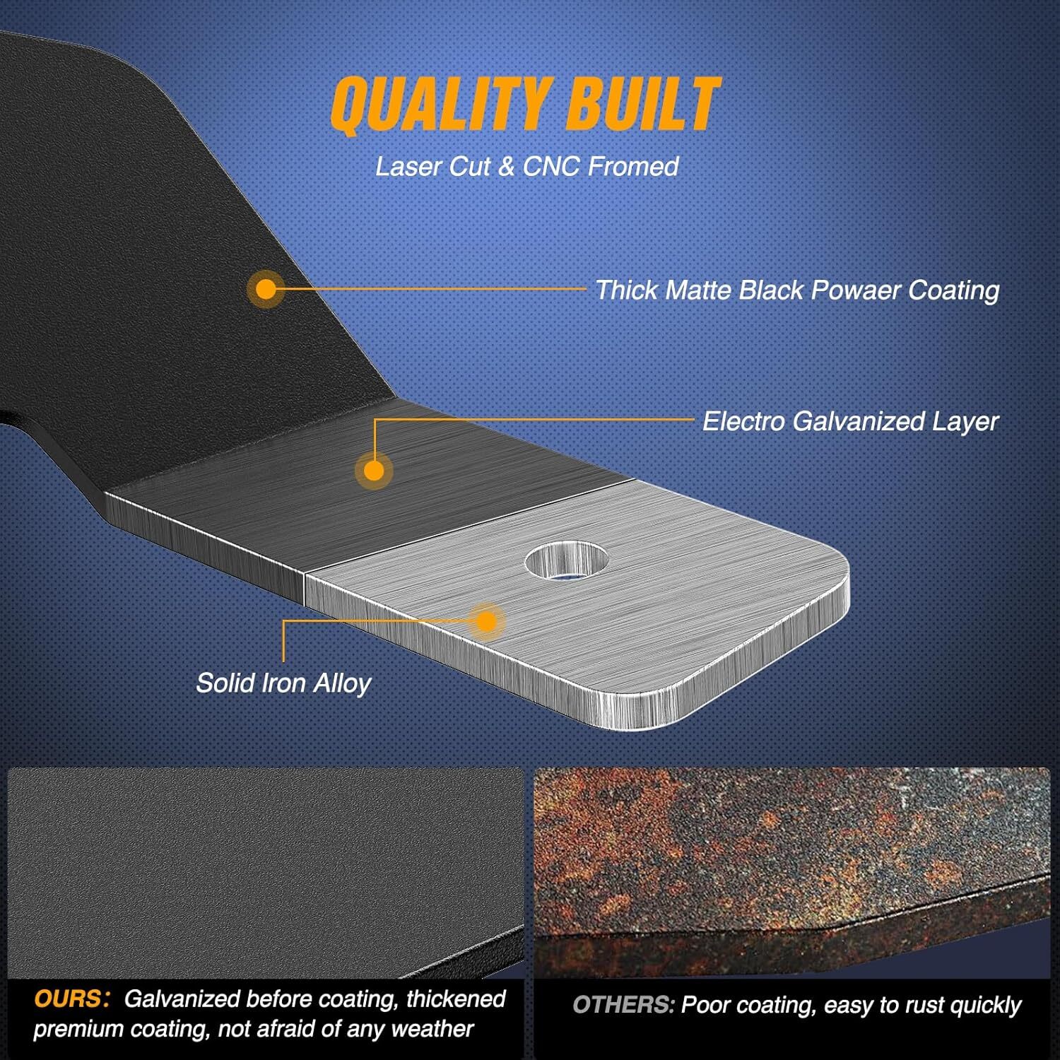 Nilight Light Bar UTV Front Side A Pillar Hood Mounting Brackets for LED Pods