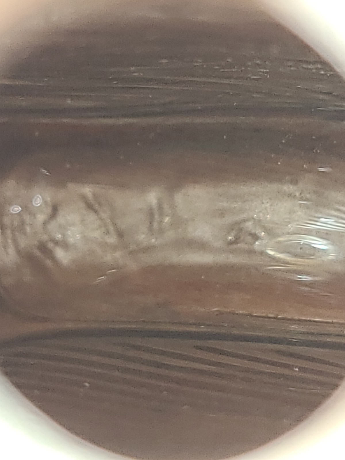 Antique Silver & Copper Plated Glass Ribbed Hip Flask 5-3/8" Tall Vintage