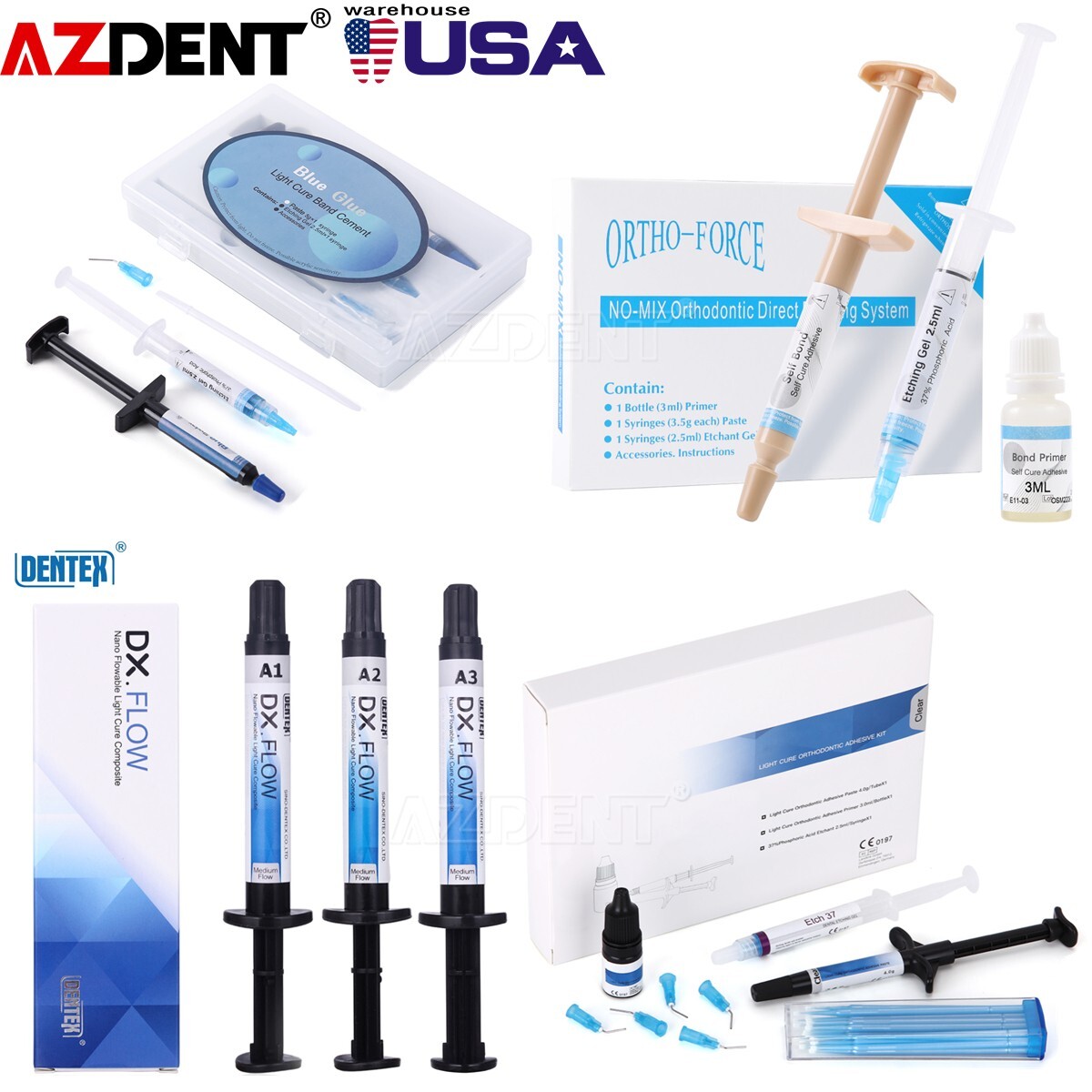 Kit de resina adhesiva fotocurable para ortodoncia, pasta de curado para el pega