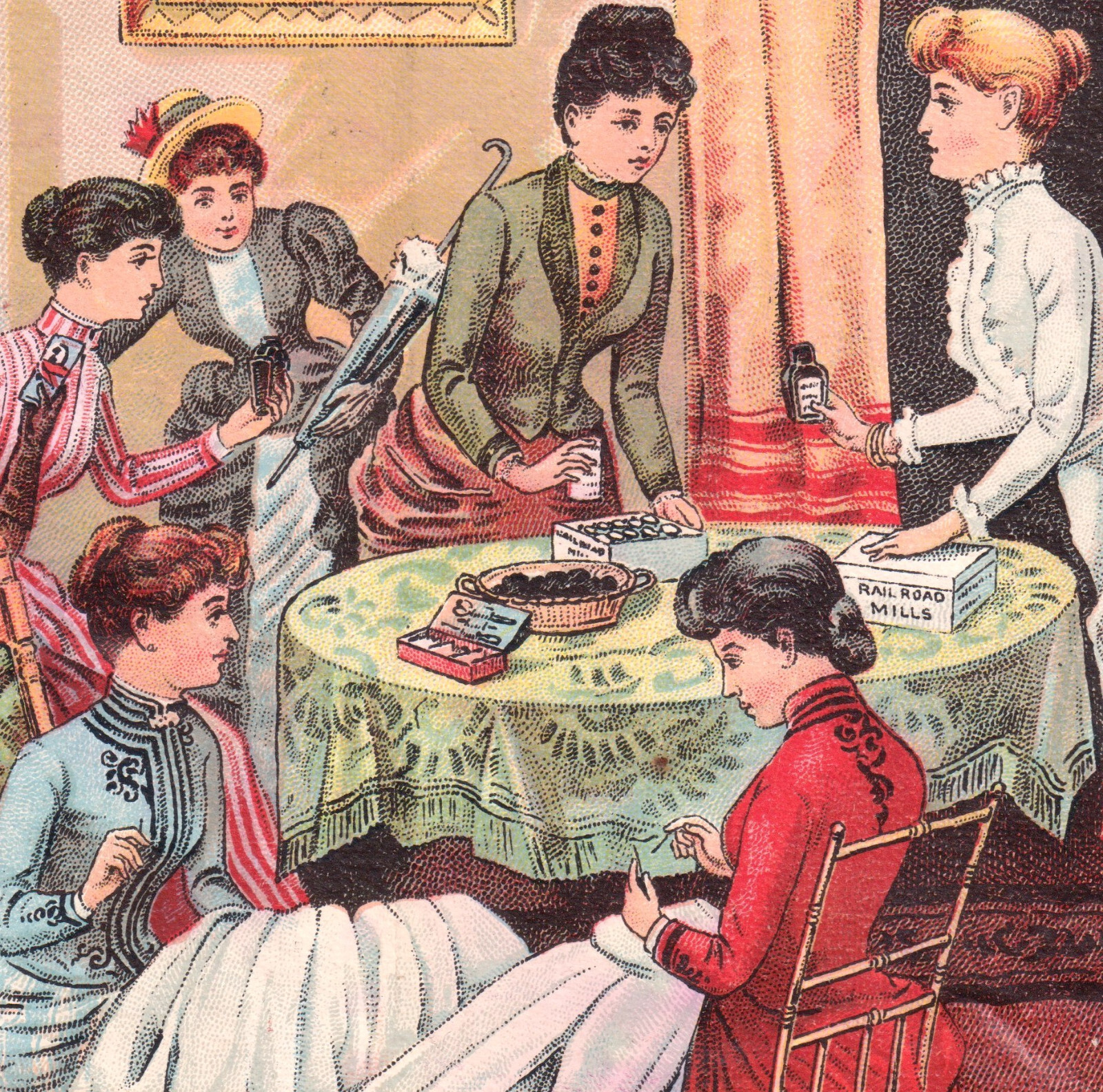 Railroad Snuff RARE 19th Century Tobacco Dorcas Sewing Society Helmes Trade Card