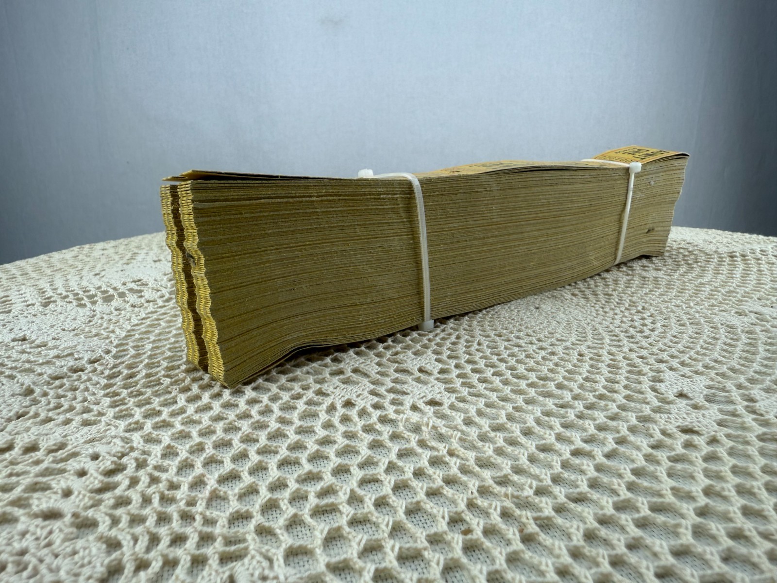 NOS Vintage Stack Yellow ADMIT ONE Numbered TICKETS Roll Admission Scrapbooking