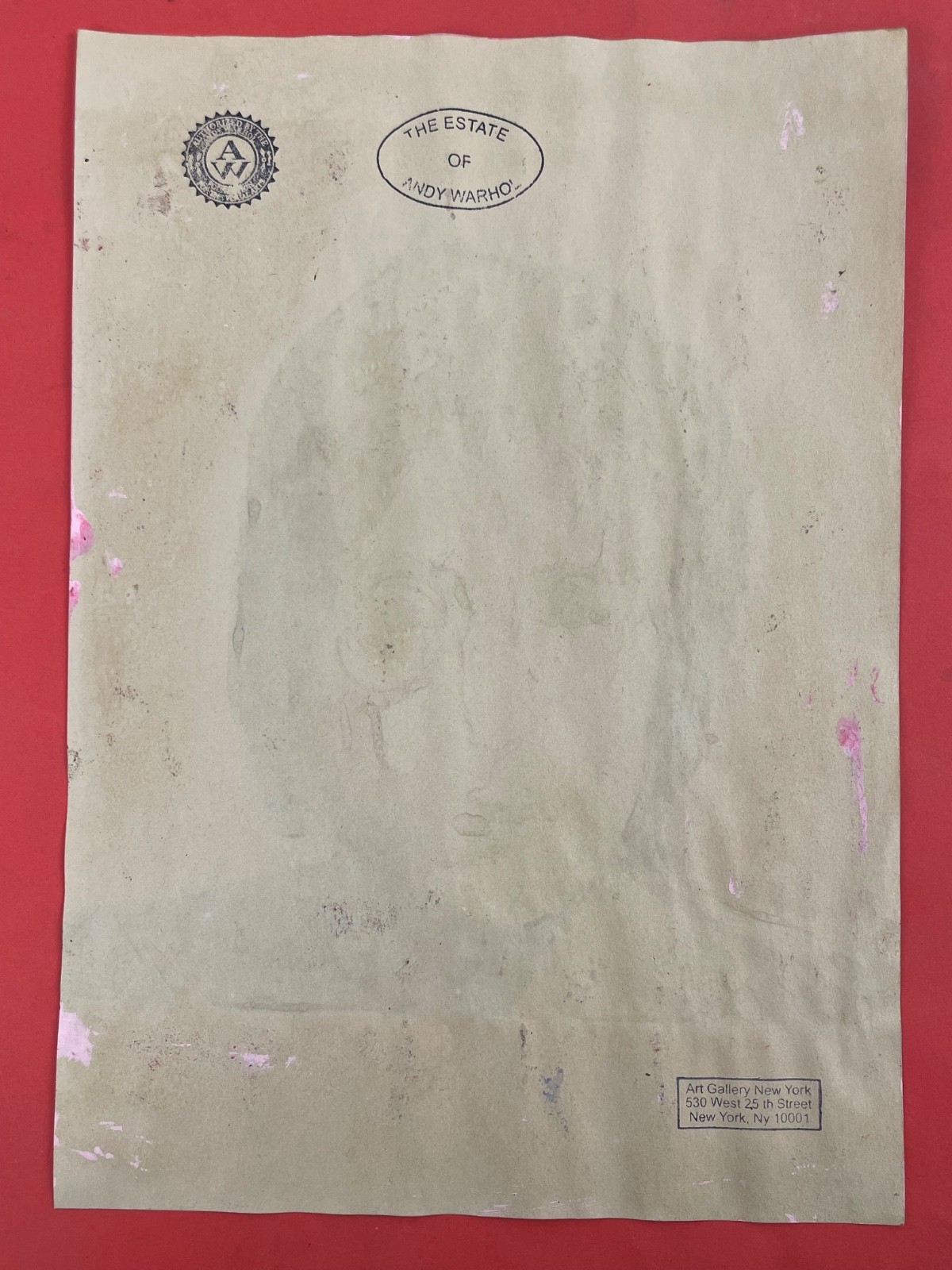 Andy Warhol Drawing on paper (Handmade) signed and stamped