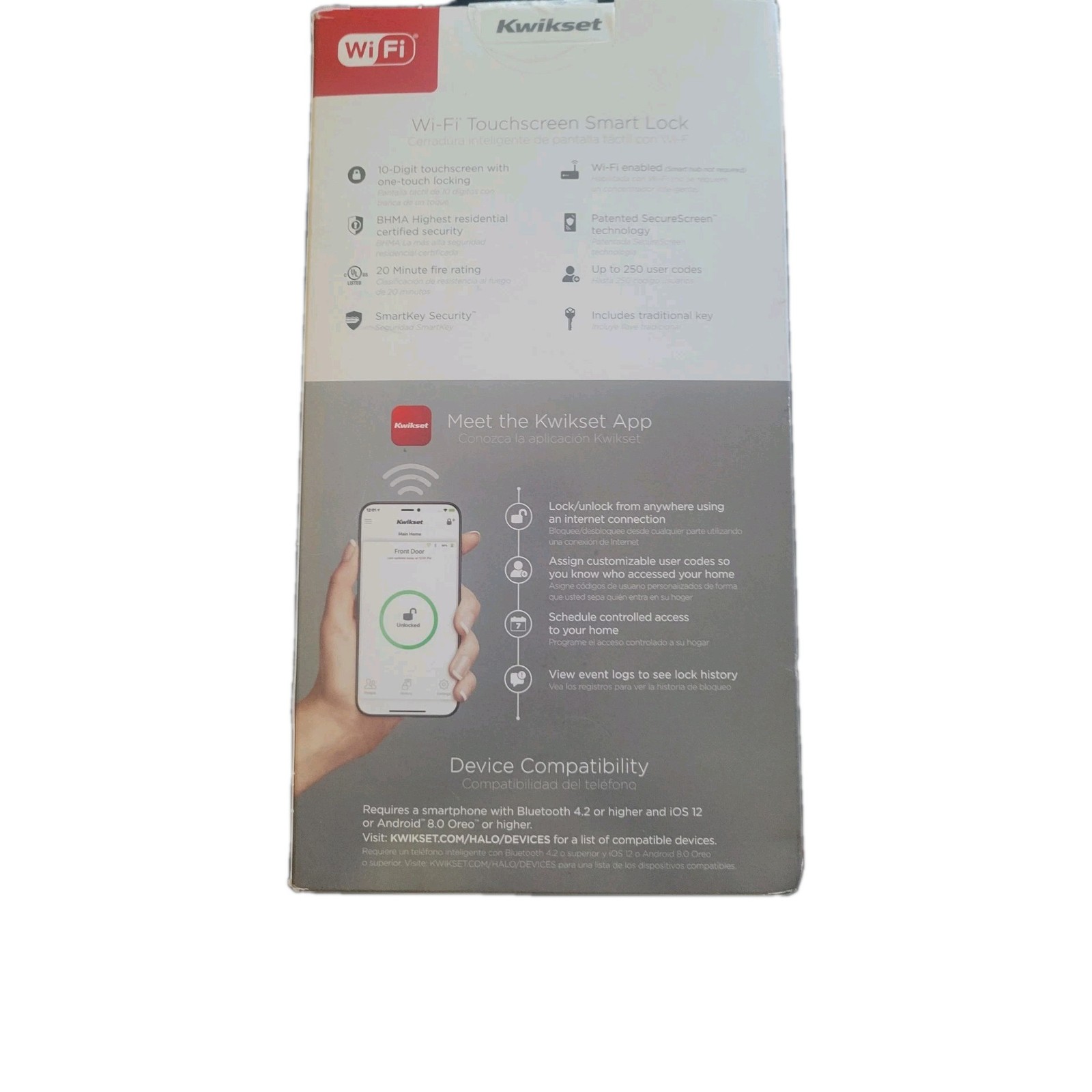 Kwikset Halo Wi-Fi Smart Lock, Keyless Entry Front Door Touchscreen Deadbolt, Ma