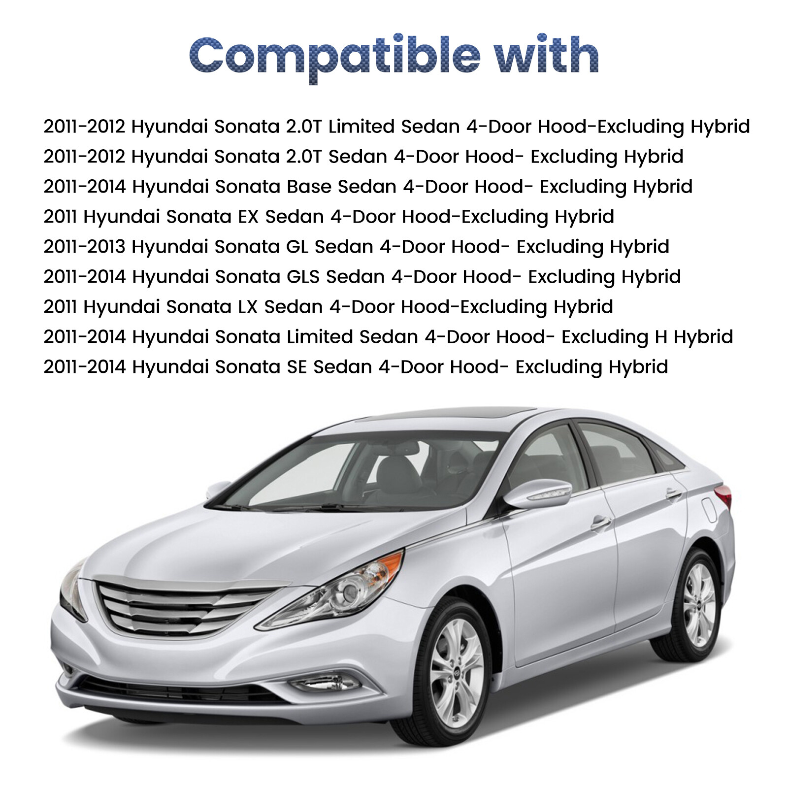 2x Lift Support Front Hood Struts Gas Springs Shock for Hyundai Sonata 2011-2014