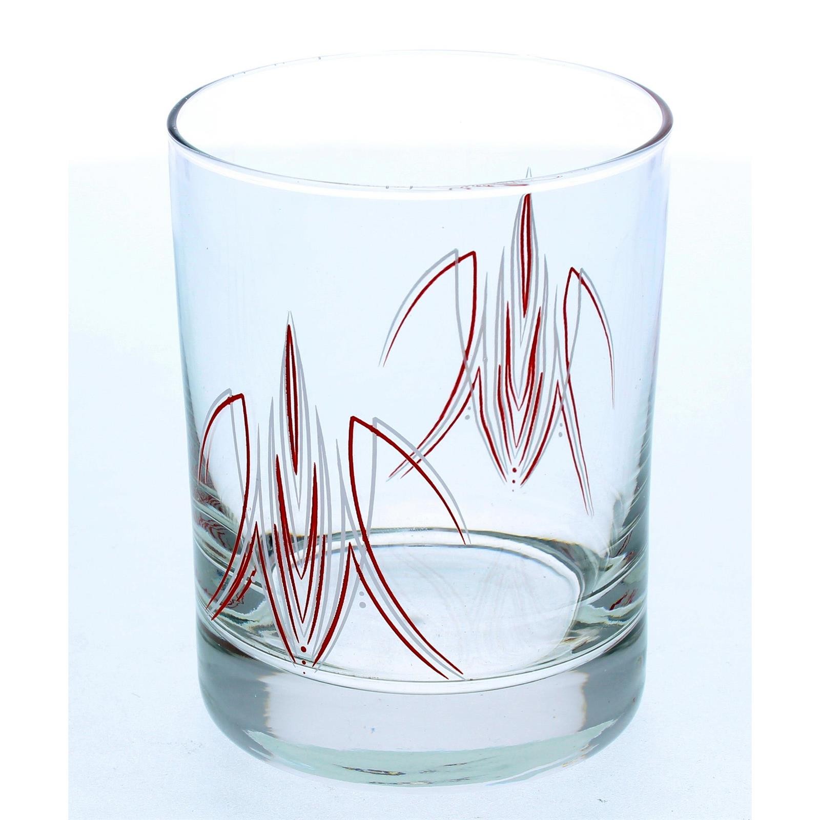 Pinstriped Pint & Rock Glass Set, Red