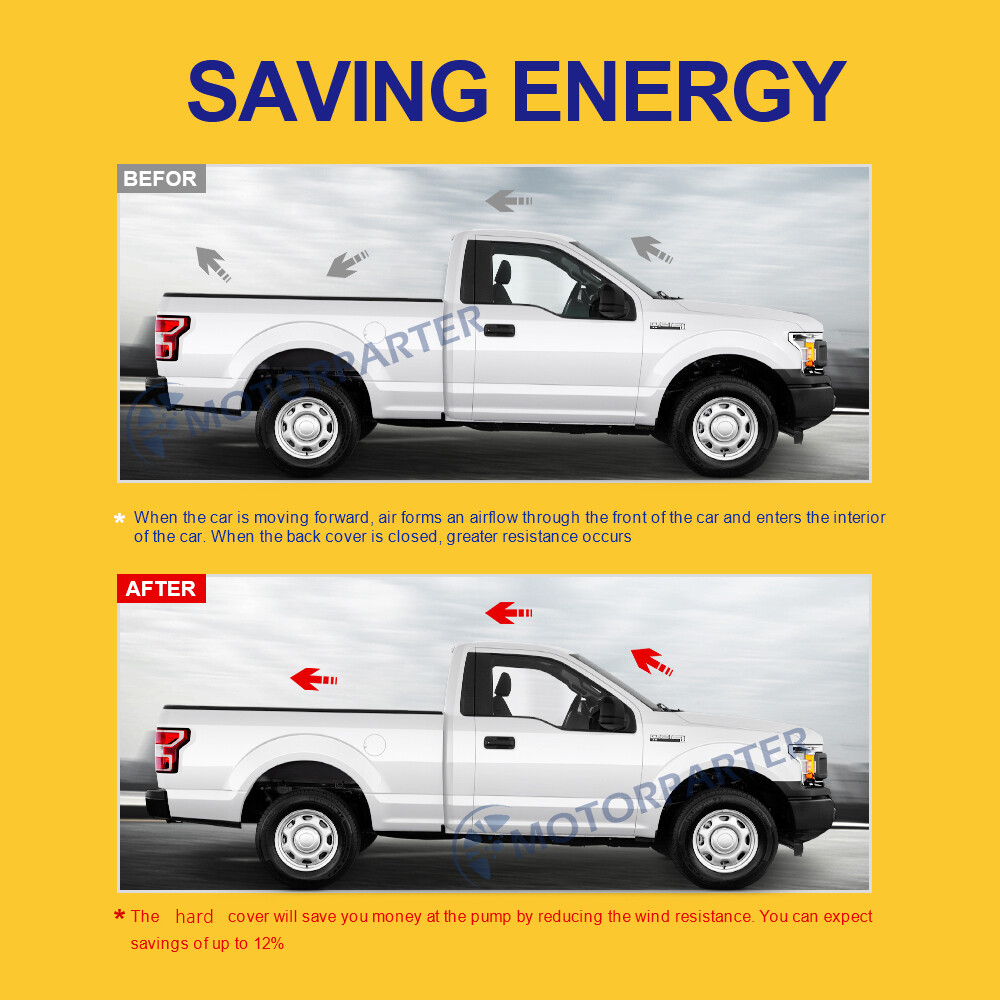 5FT Hard Tonneau Cover For 2019-2025 Ford Ranger Truck Bed Tri-Fold W/LED