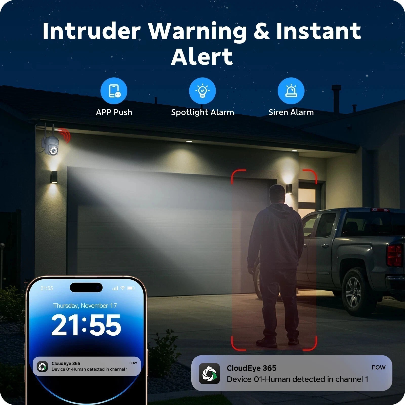 CAMCAMP 16CH NVR 8X PTZ Cameras Wireless CCTV WiFi Security Camera System Audio