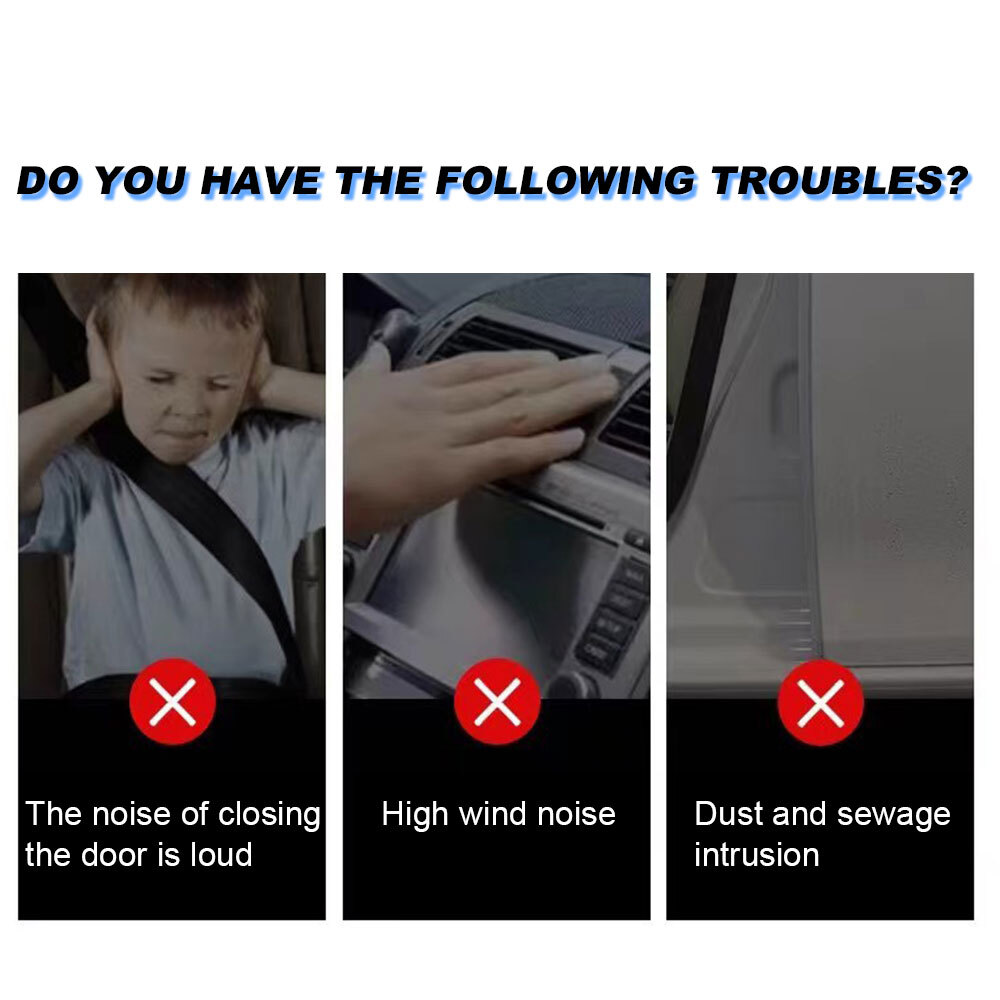 2X B Pillar Car Door Edge Weatherstrip Soundproof Rubber Seal Strip For Toyota