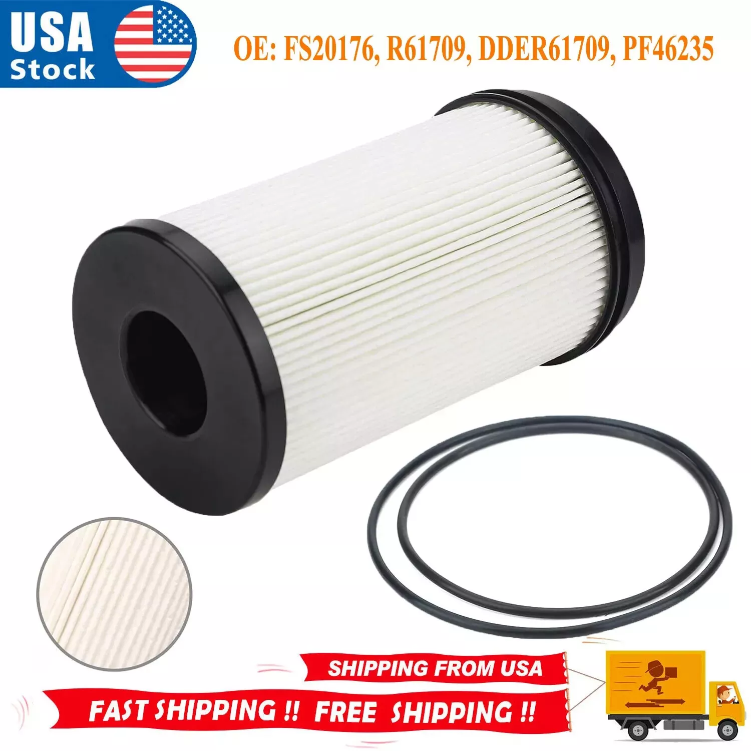 12x Fuel/Water Separator Filter Fit For Fleetguard DDE Diesel FS20176 R61709