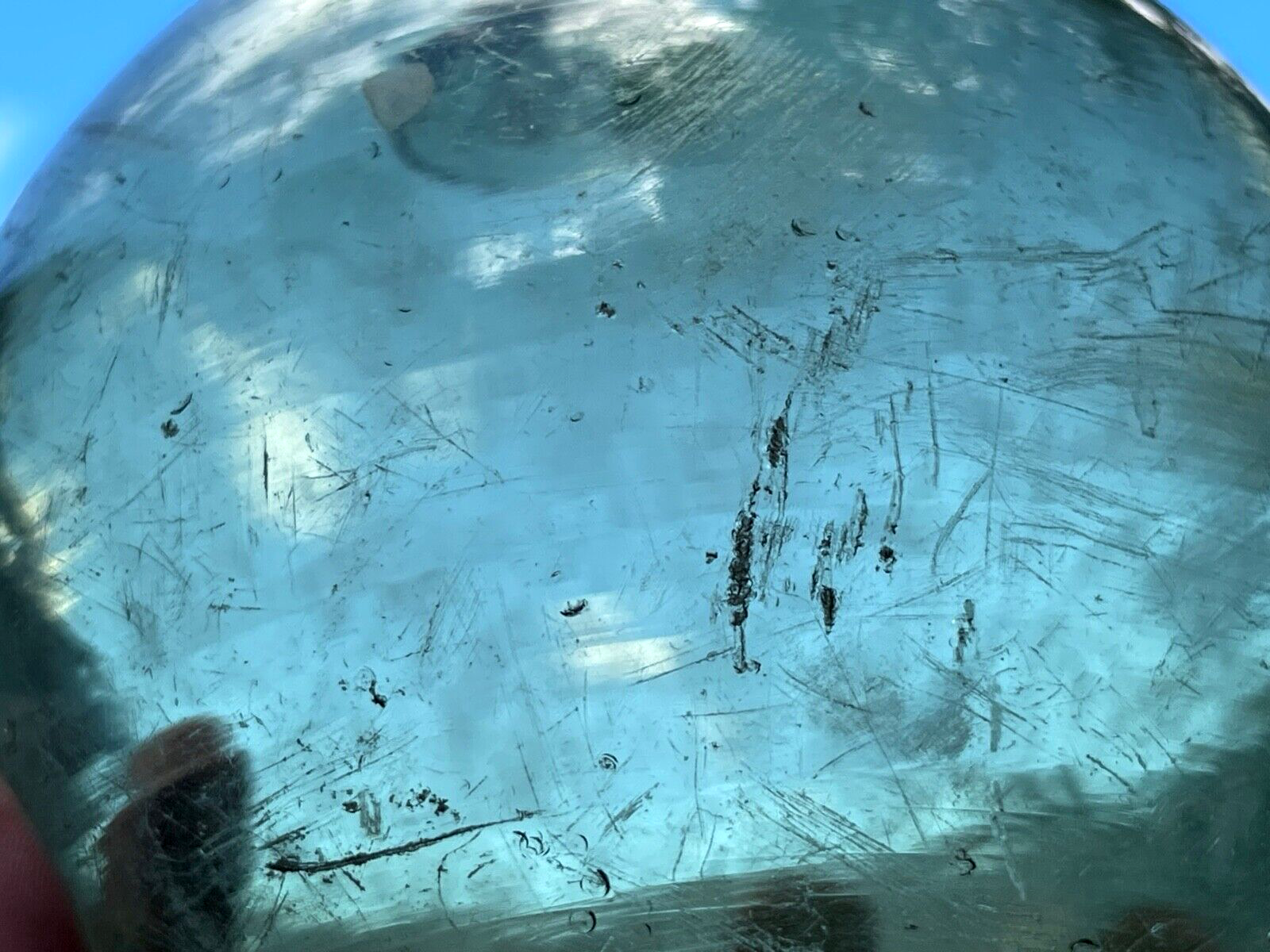 ANTIQUE EUROPEAN GERMAN HEYE CLOVER LEAF GLASS FISHING FLOAT MADE IN GERMANY