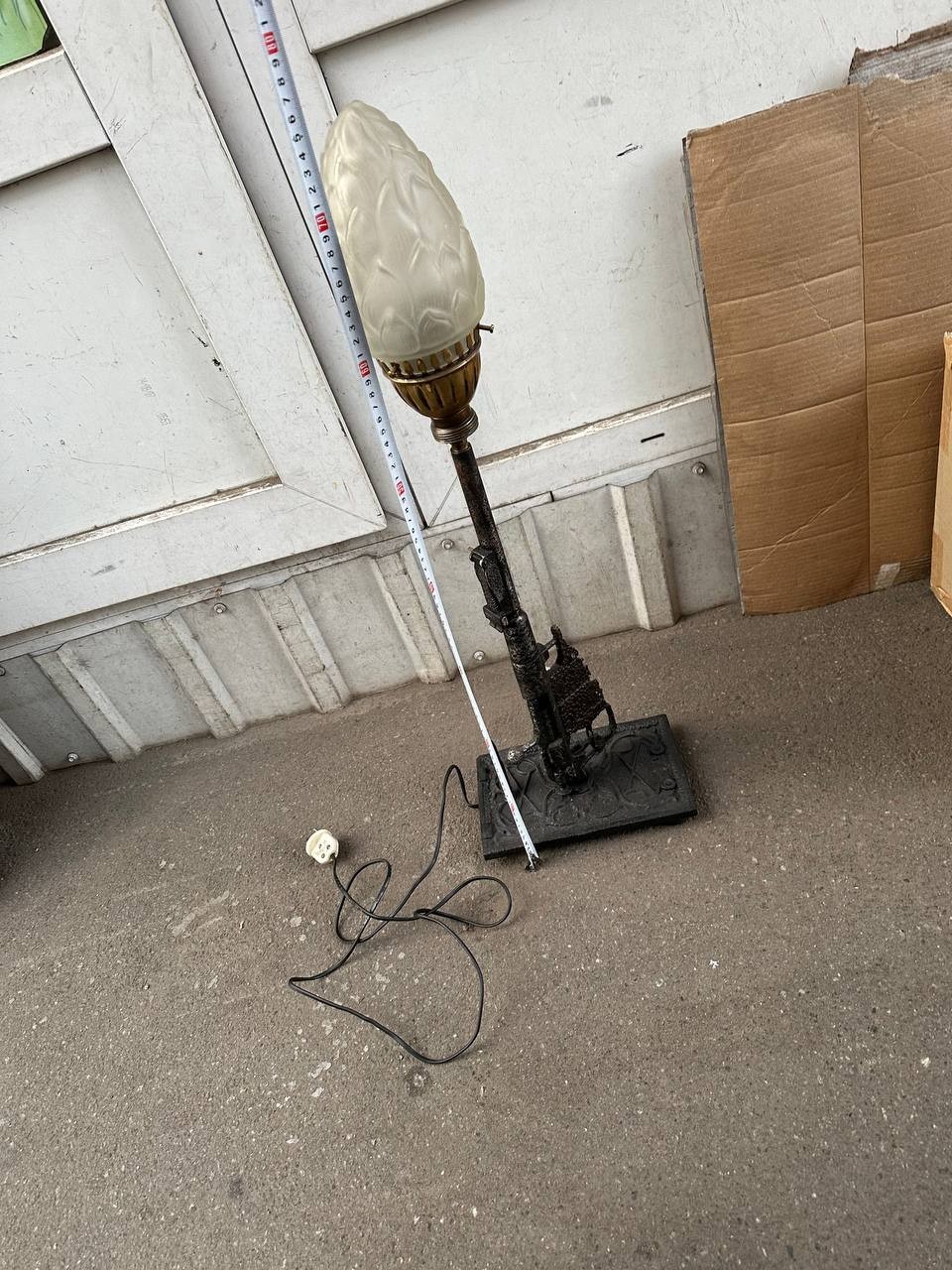 A floor lamp decoration made from a Mosin rifle. WWII military