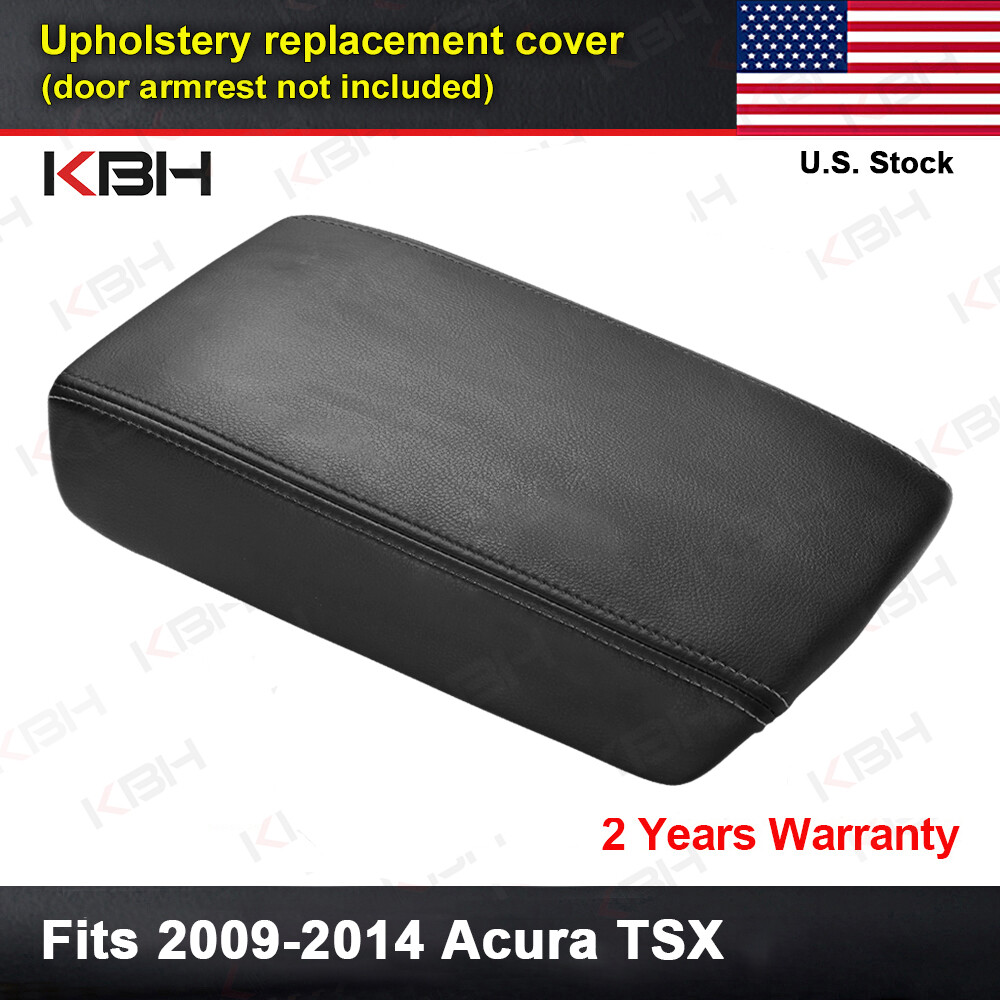 Fits 2009-2014 Acura TSX Center Console Lid Armrest Cover Leather Trim Black