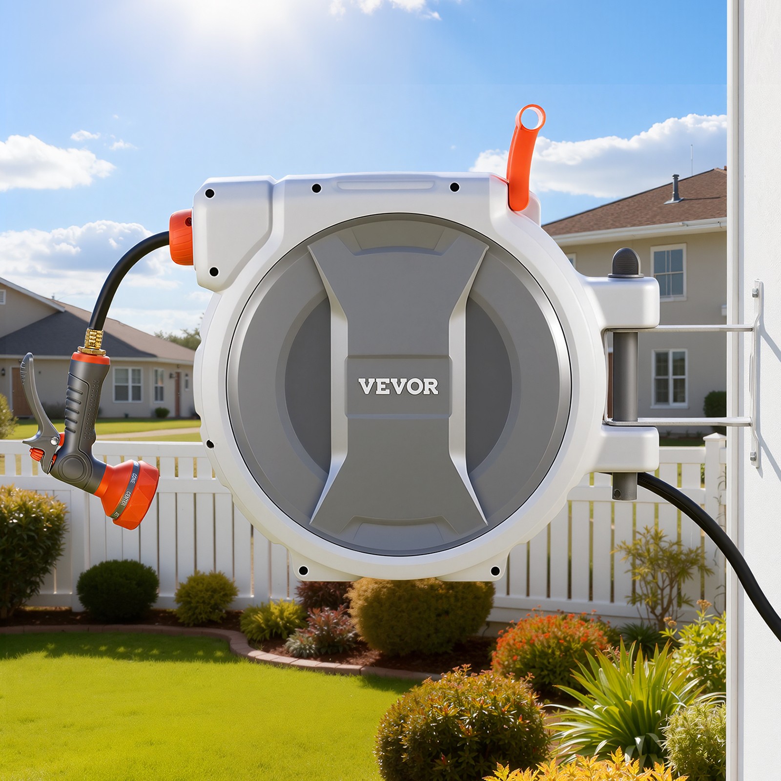 VEVOR Retractable Garden Hose Reel 1/2 in x 100 ft Wall Mount
