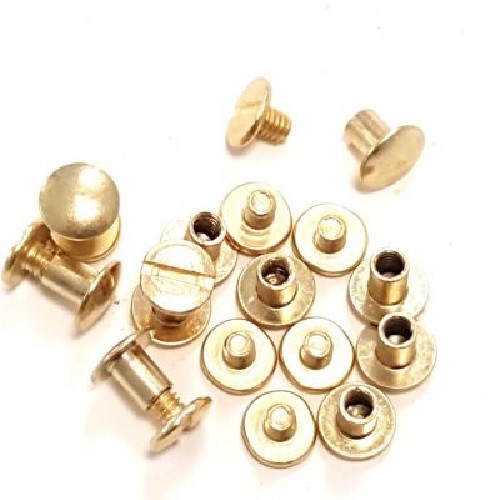 Solid Brass Chicago Screws for Tack/craft projects in 3 sizes