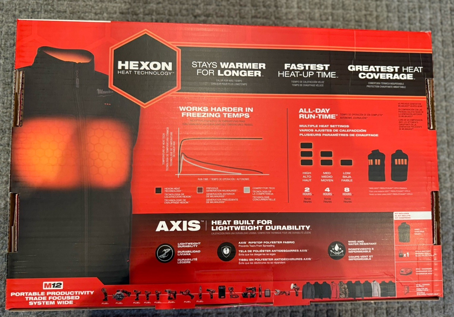 NEW Milwaukee Men's LARGE M12 Axis Black Heated Vest Kit M300B-21L