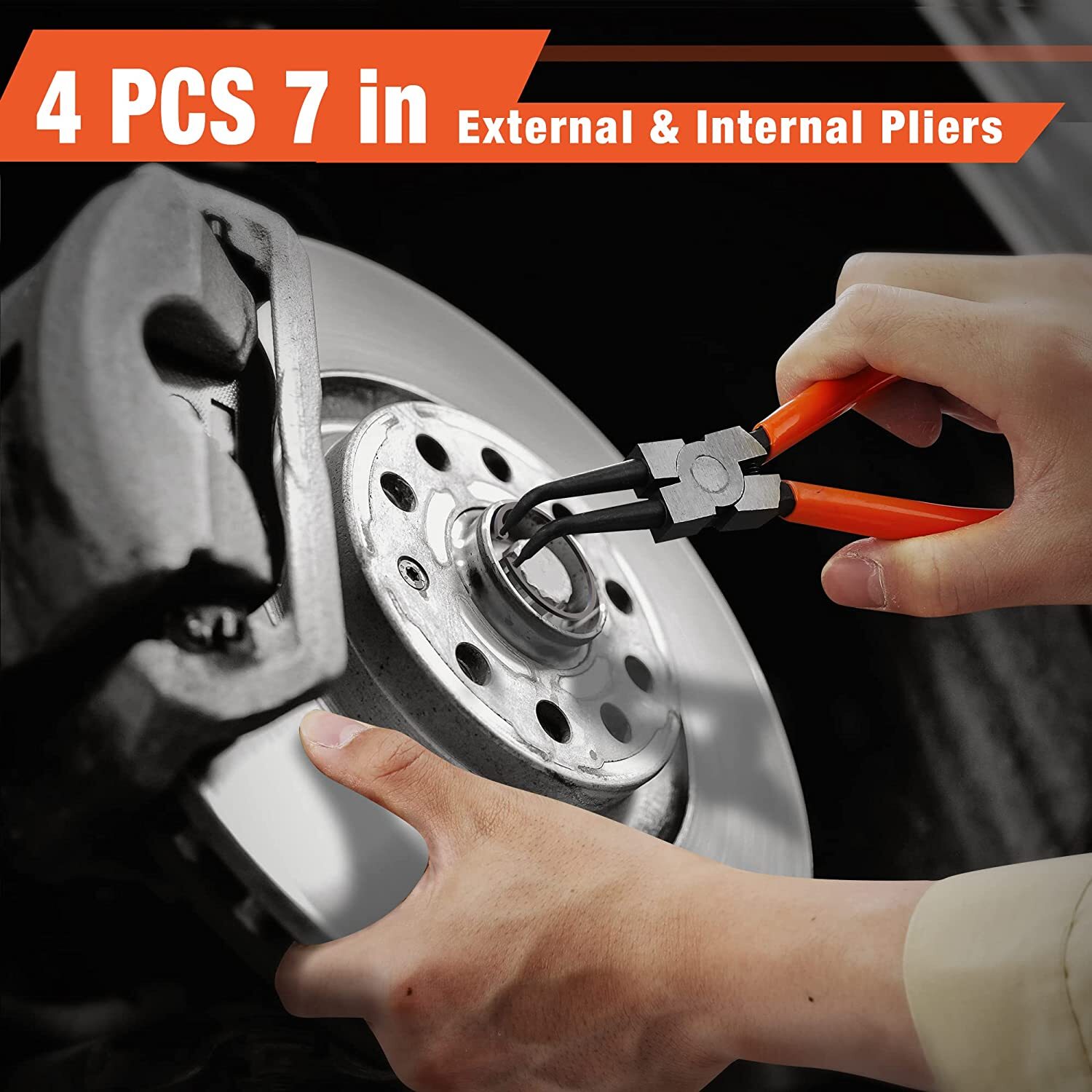 ValueMax 7 Inch 4 PCS Snap Ring Pliers Heavy Duty Set Internal/External C Clip