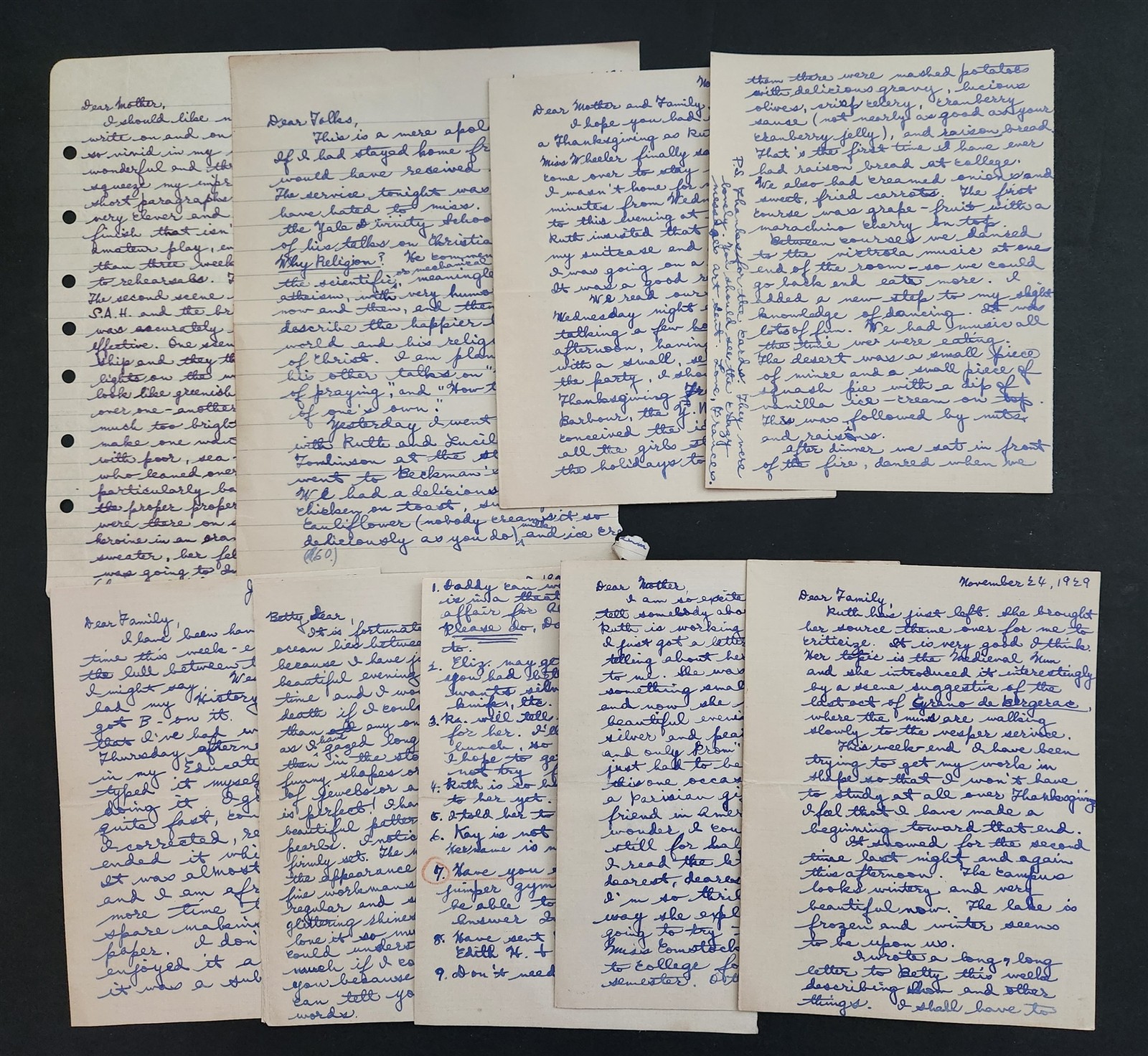 1920s antique LETTER LOT mineola ny FRANCES WHITTY from MOUNT HOLYOKE COLLEGE