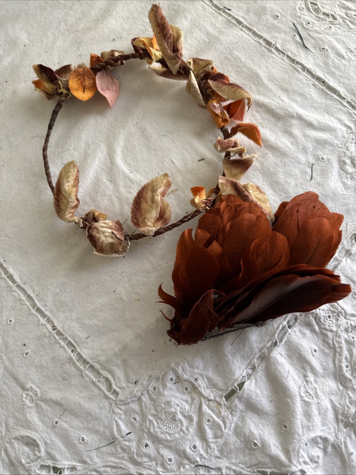 Vintage Antique Millinery Flowers Feathers Hat Trim 16 Pieces