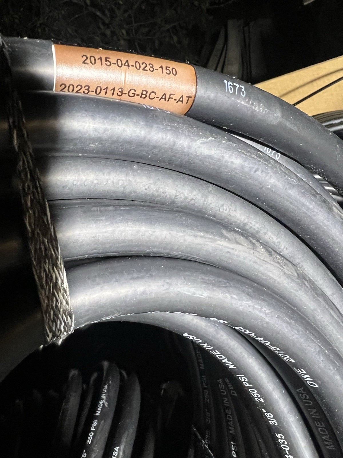 DWE 150’ Breathing Air Hose 250 PSI 3/8" w/ PARKER Quick-Connect SS Fittings NEW