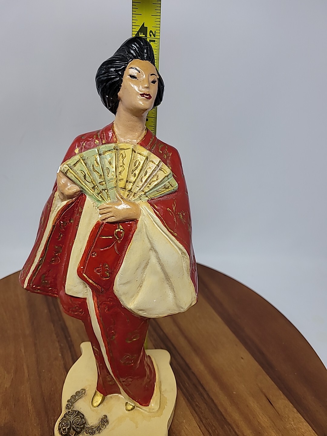 Japanese Asian Chalkware Vintage Two Figurines 12"