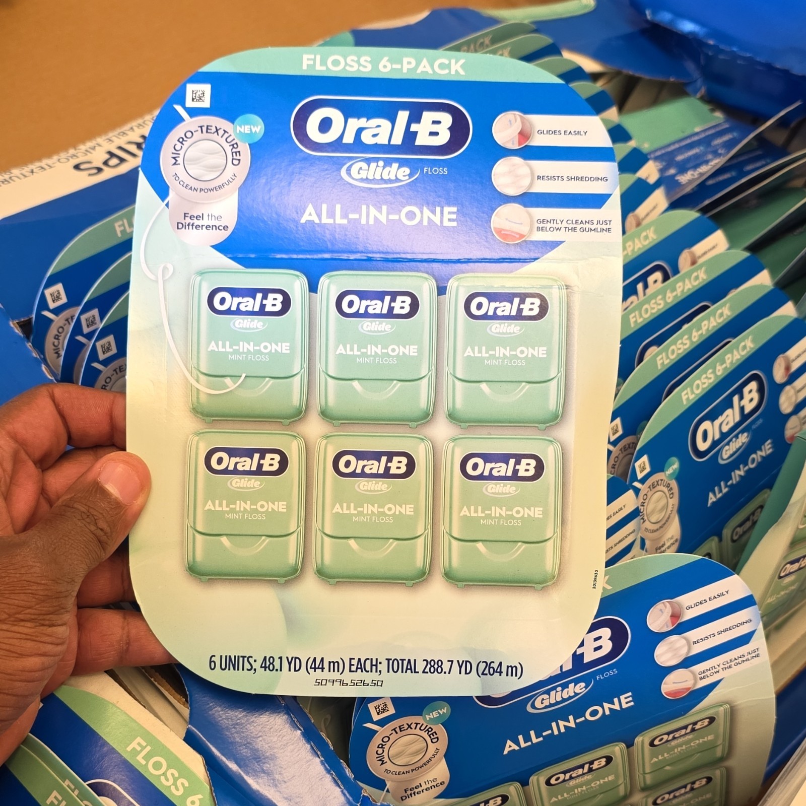 Oral B Glide All-In-One Dental Floss Mint 44m 6 Pack Dental Care
